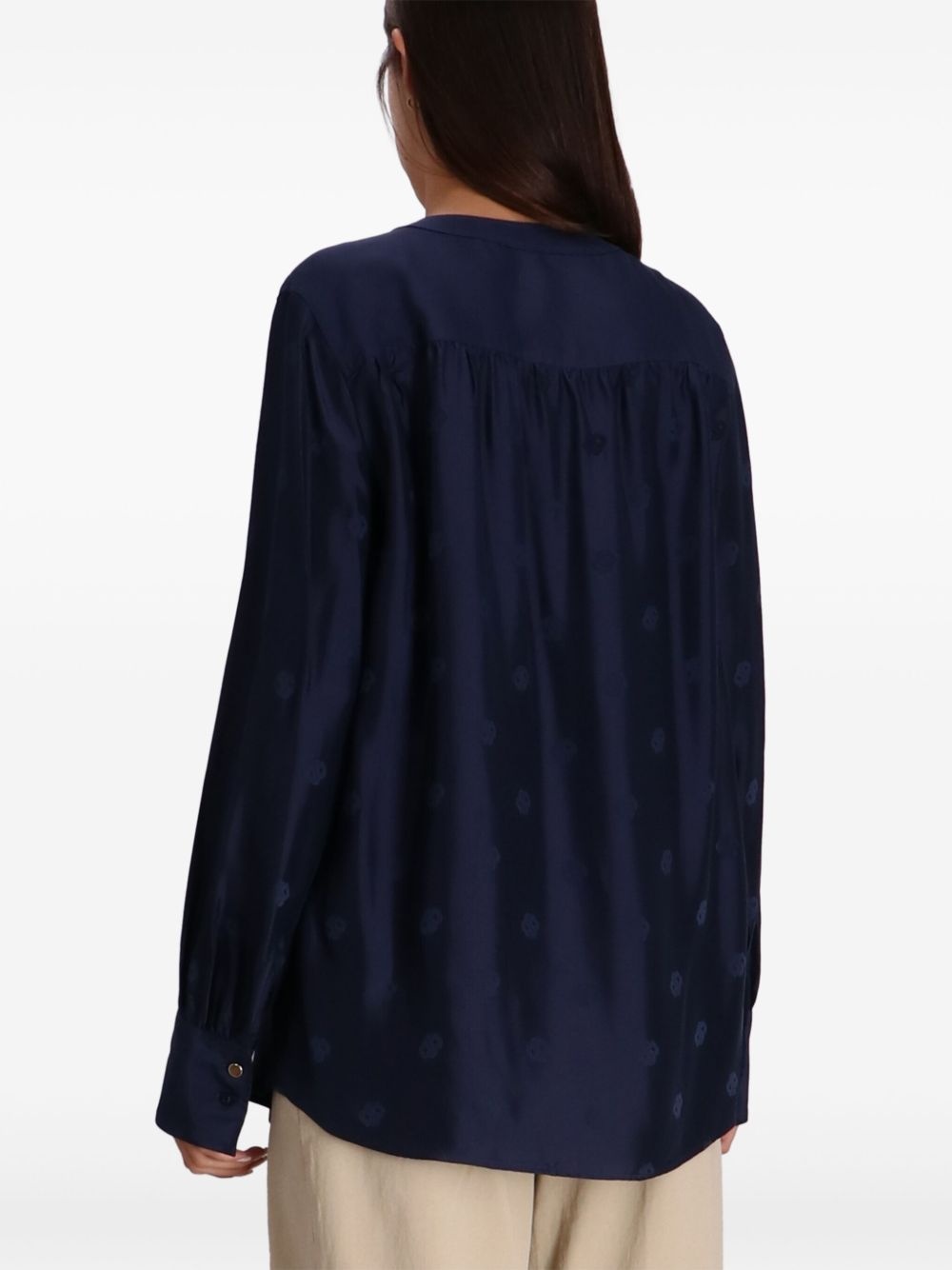 silk-blend blouse - 4
