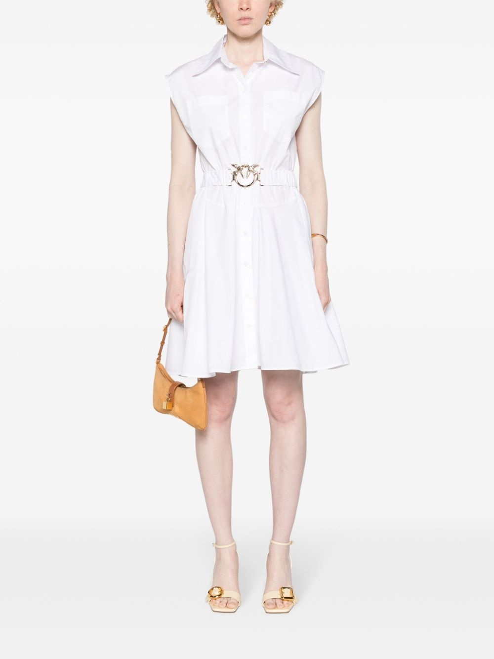 sleeveless cotton shirt dress - 2