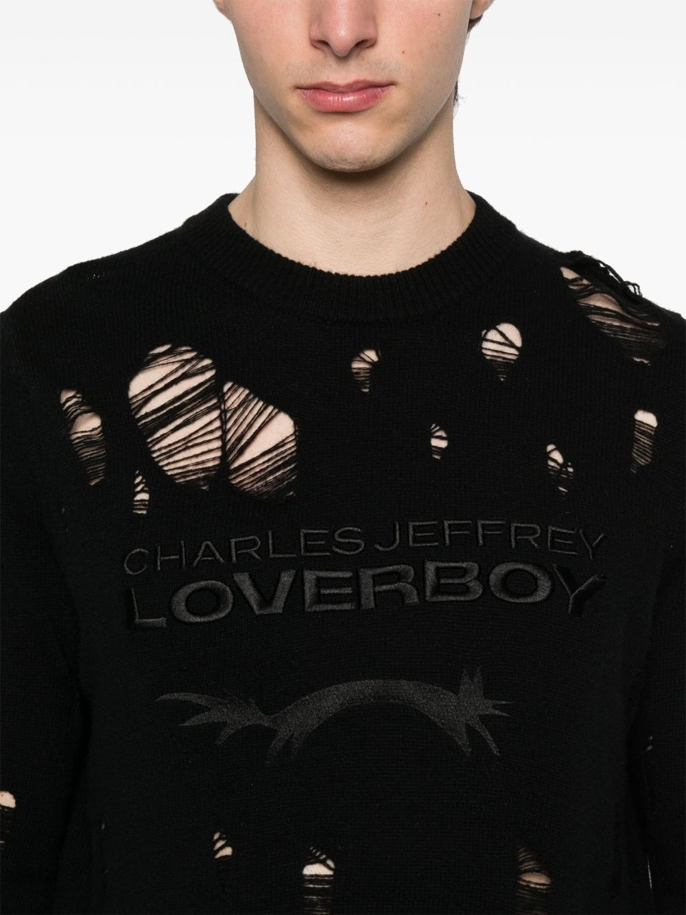 logo distressed sweater - 5