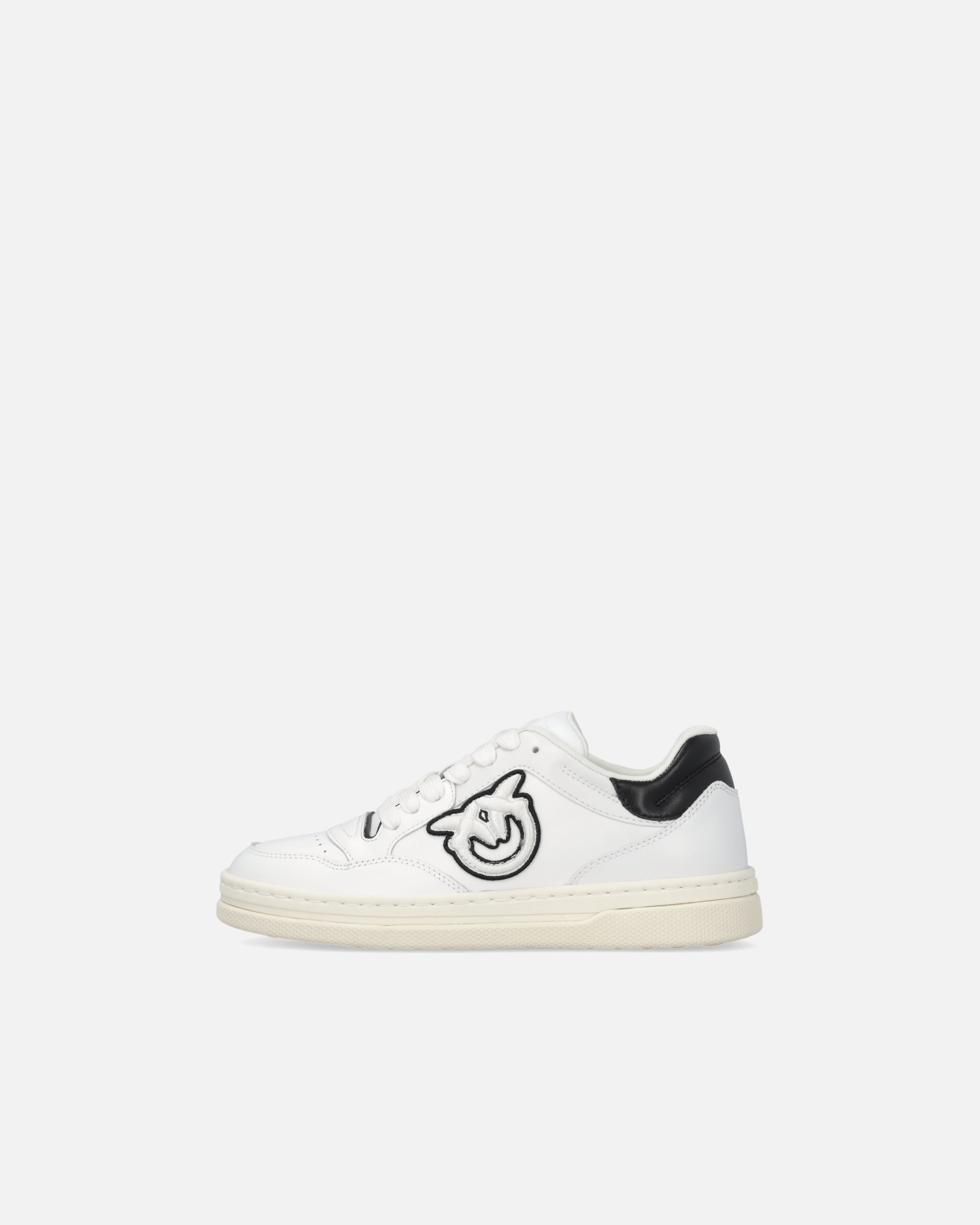 LEATHER SNEAKERS WITH BLACK AND WHITE LOGO - 5