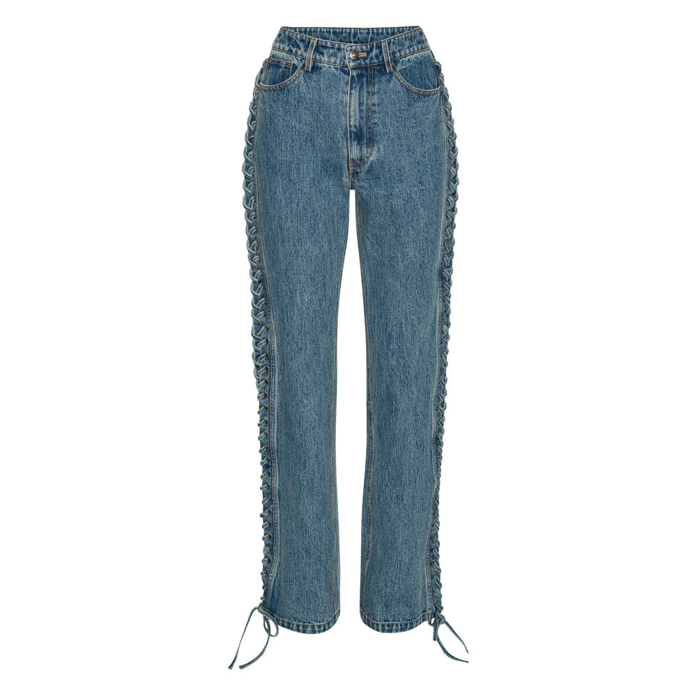 Rotate Blue Denim - Straight-Leg Jeans Women - 1
