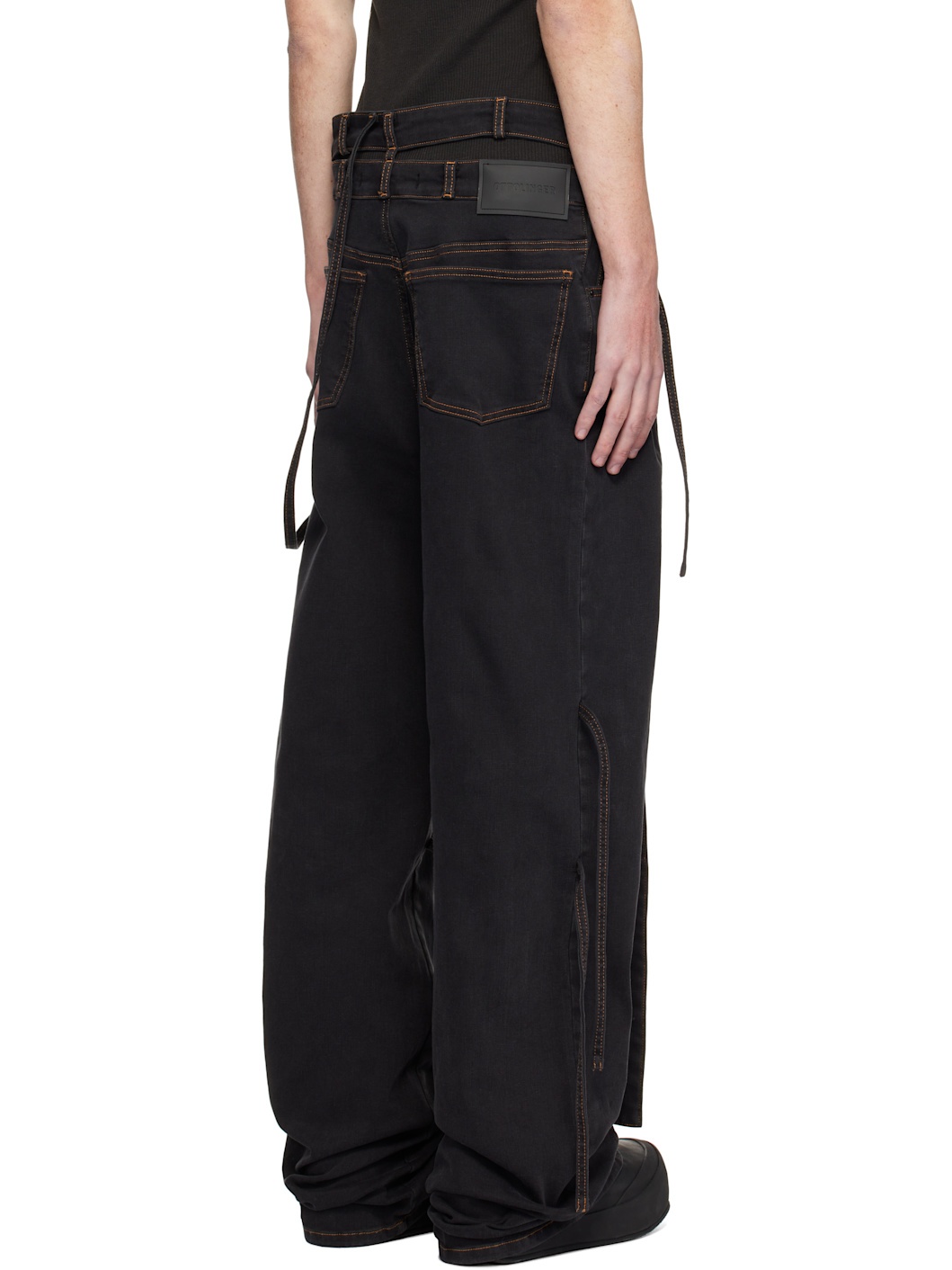 Black Signature Wrap Jeans - 3