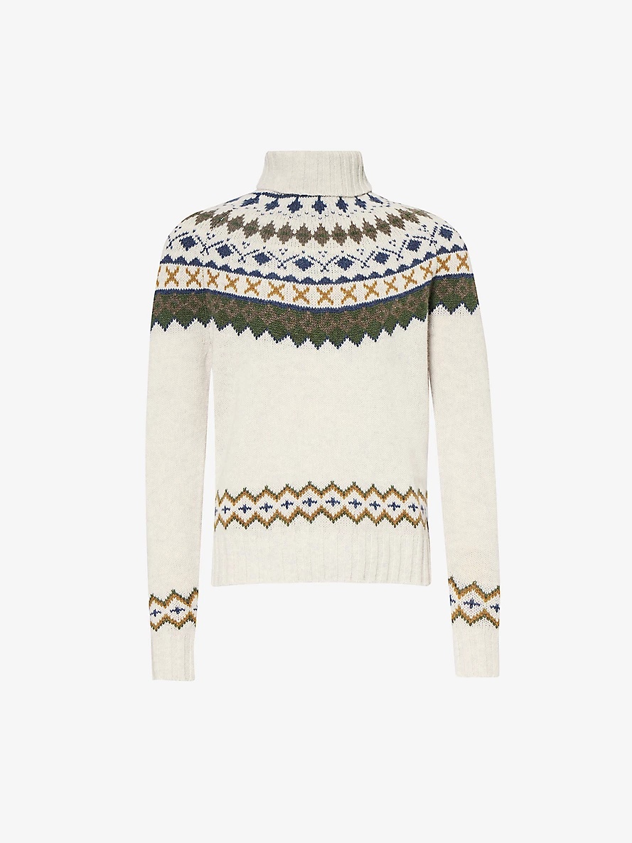 Roose contrast-pattern wool jumper - 1