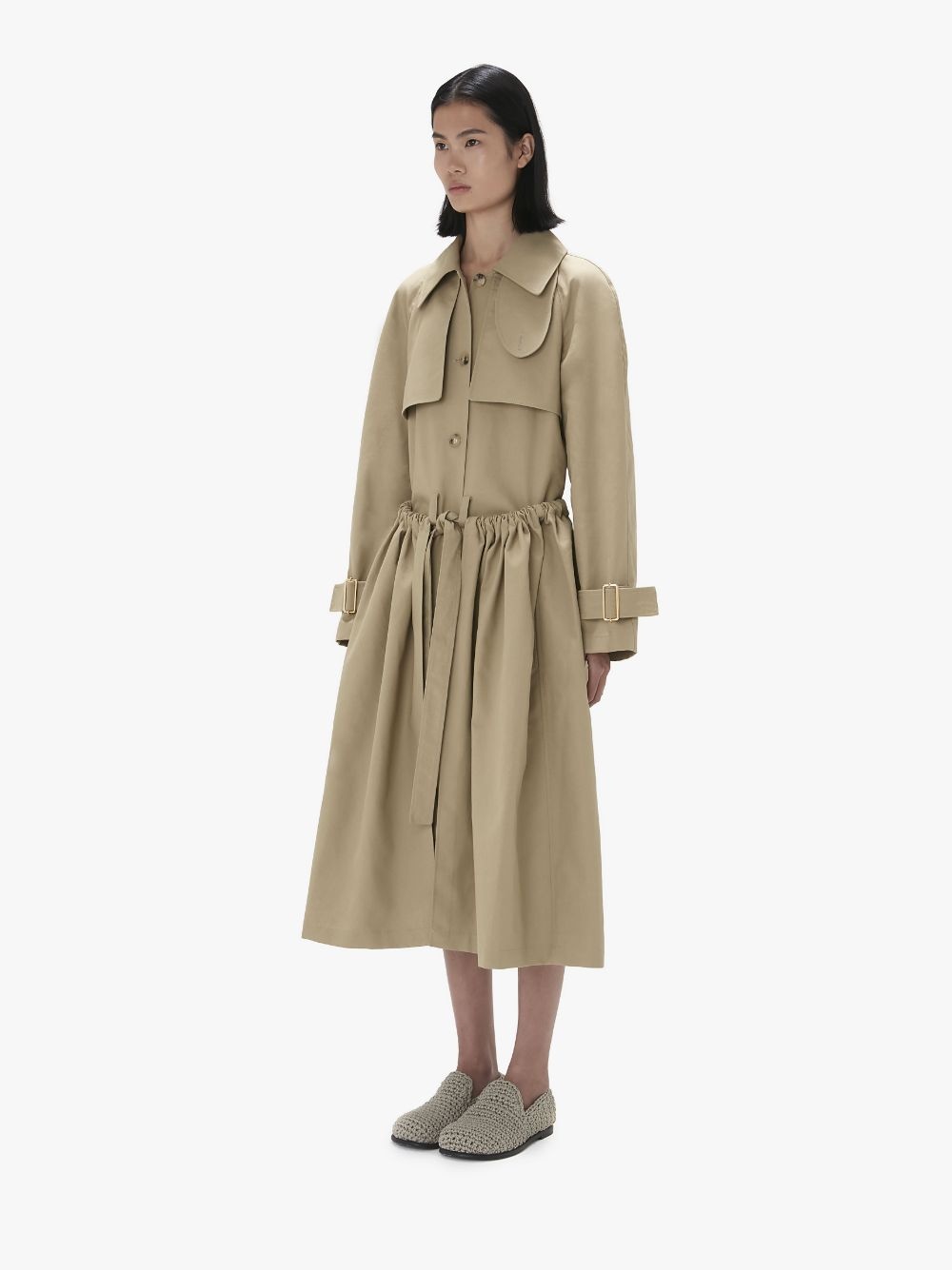 GATHERED-WAIST TRENCH COAT - 4