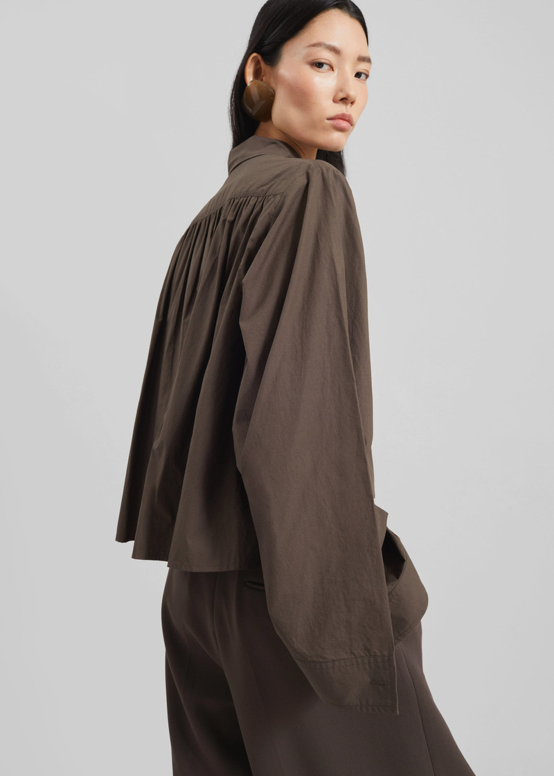 Dharoi Adjustable Sleeve Layered Shirt - Brown 9