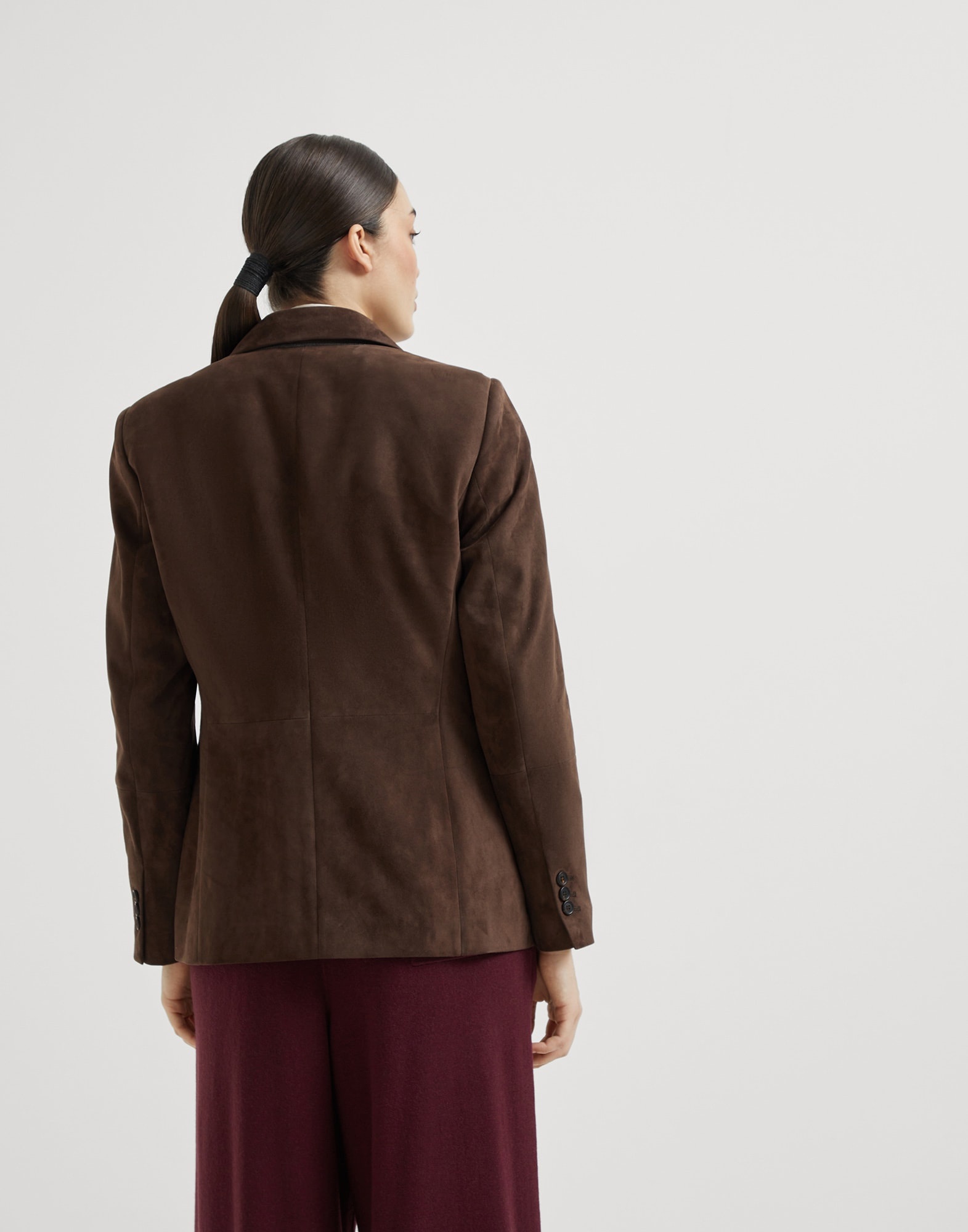 Suede blazer with monili - 2