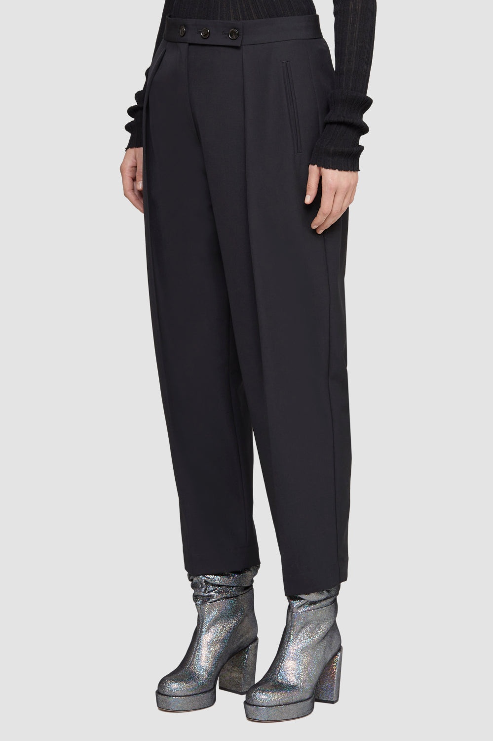 High-Waisted Tapered Trousers - 3