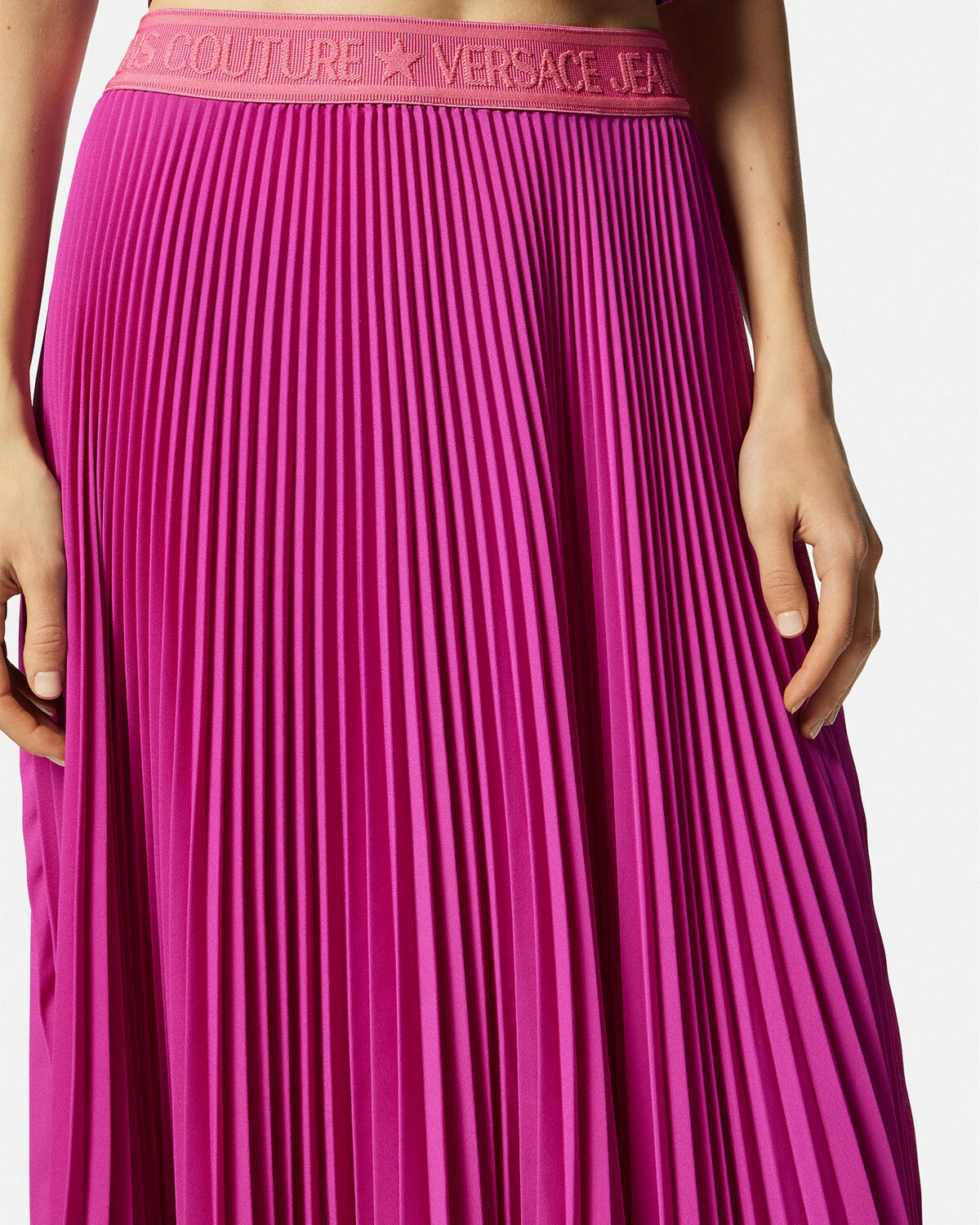 Logo Pleated Midi Skirt - 5