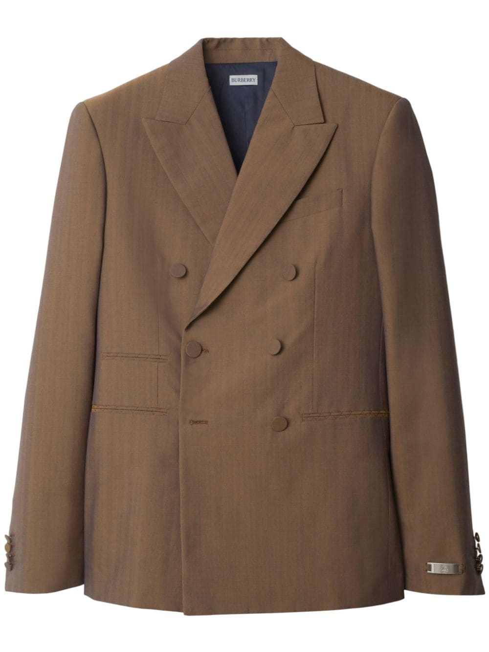 double-breasted wool blazer - 1