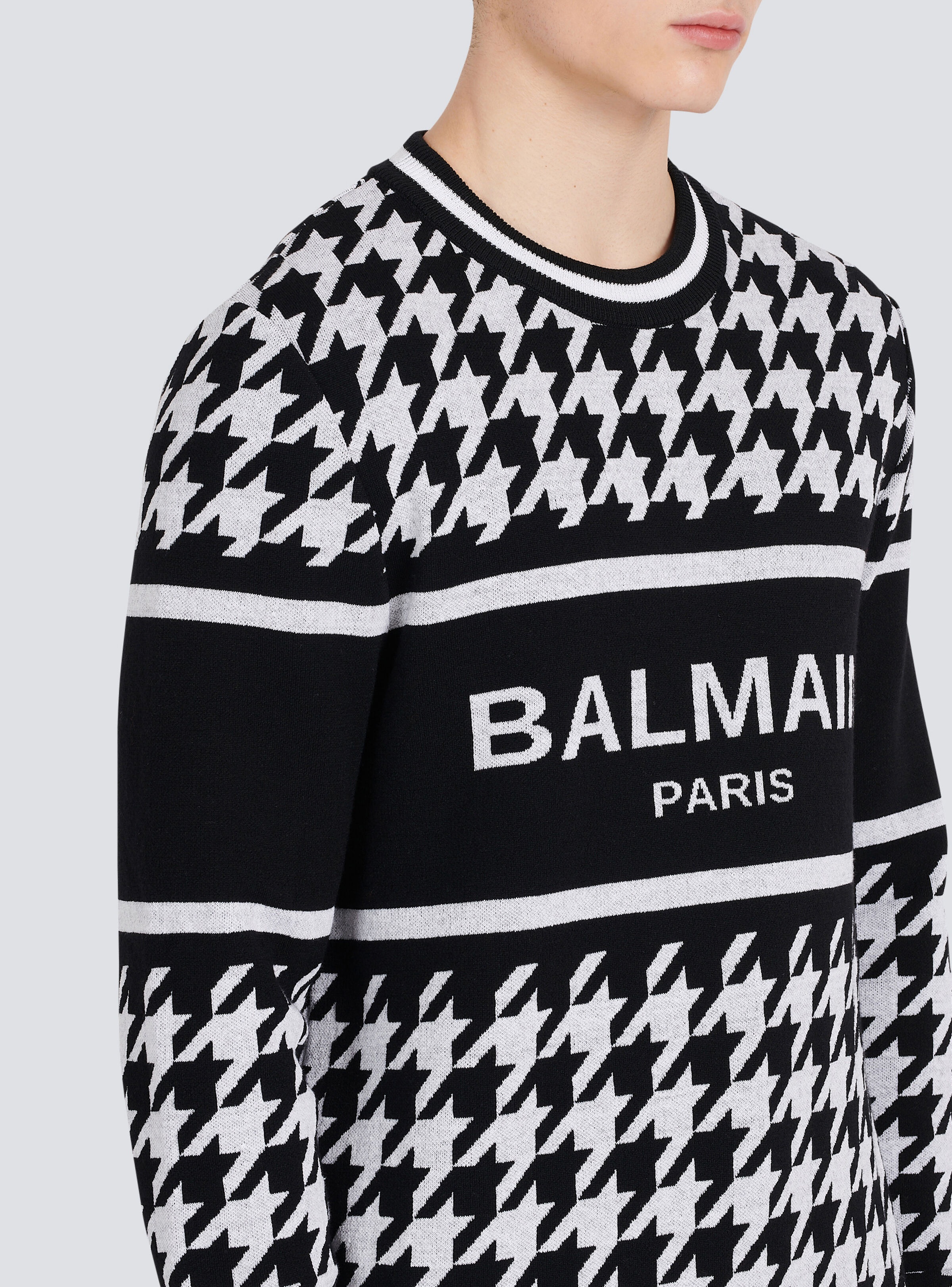 Houndstooth-patterned wool sweater - 7