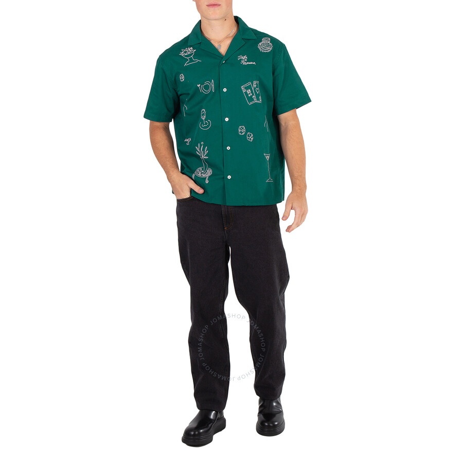 Drole De Monsieur Forest Green La Chemise Brodee Shirt - 6