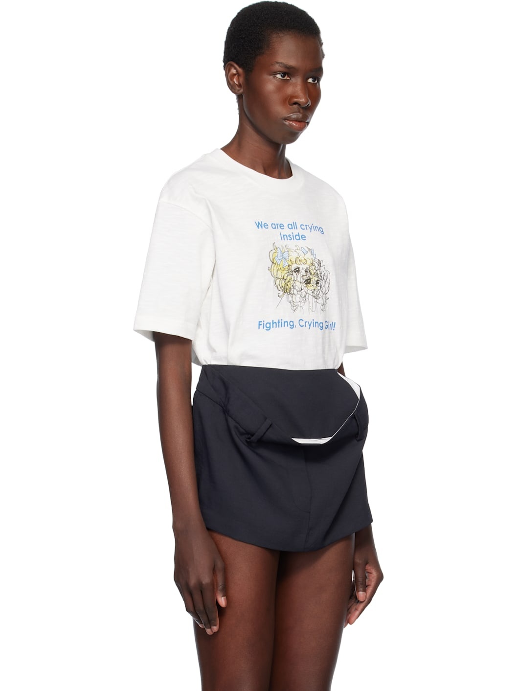 White 'Crying Girl' T-shirt - 2