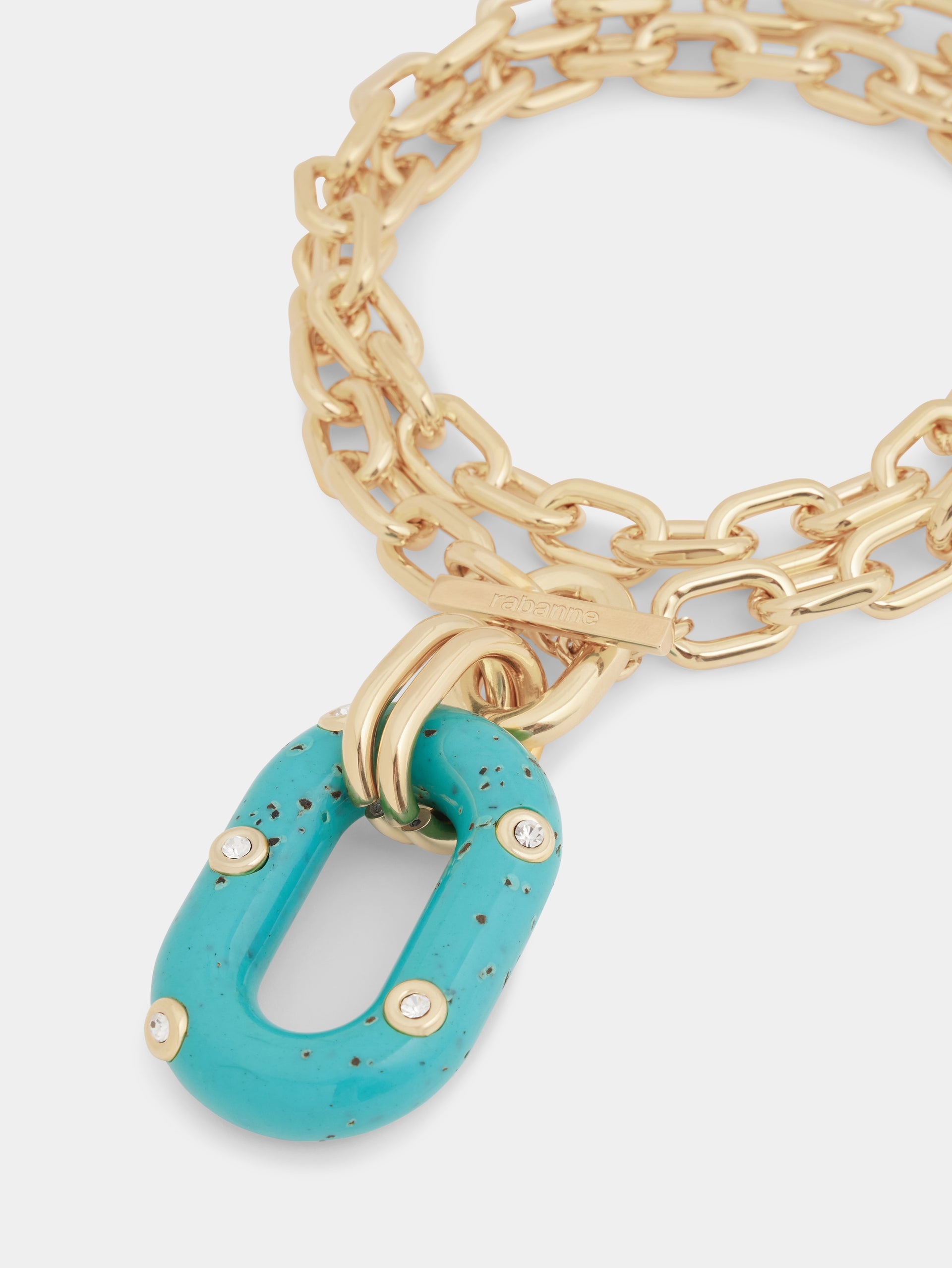 BLUE XL LINK PALM SPRING NECKLACE - 4