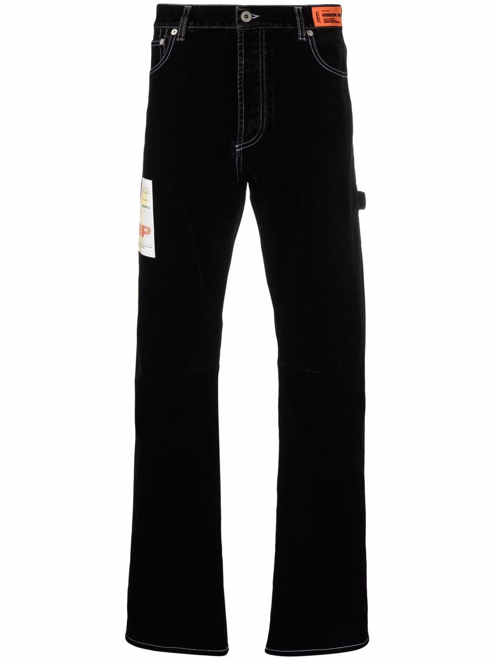 logo-label straight leg jeans - 1