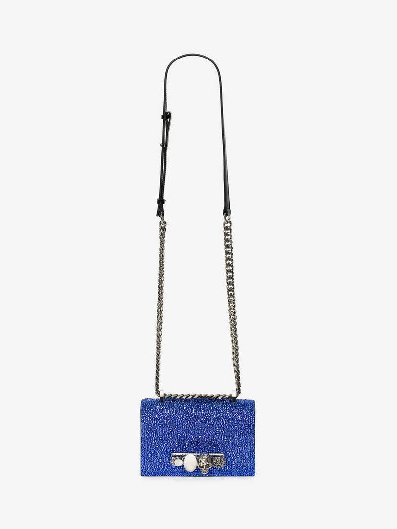 Women's Mini Jewelled Satchel in Electric Blue 5