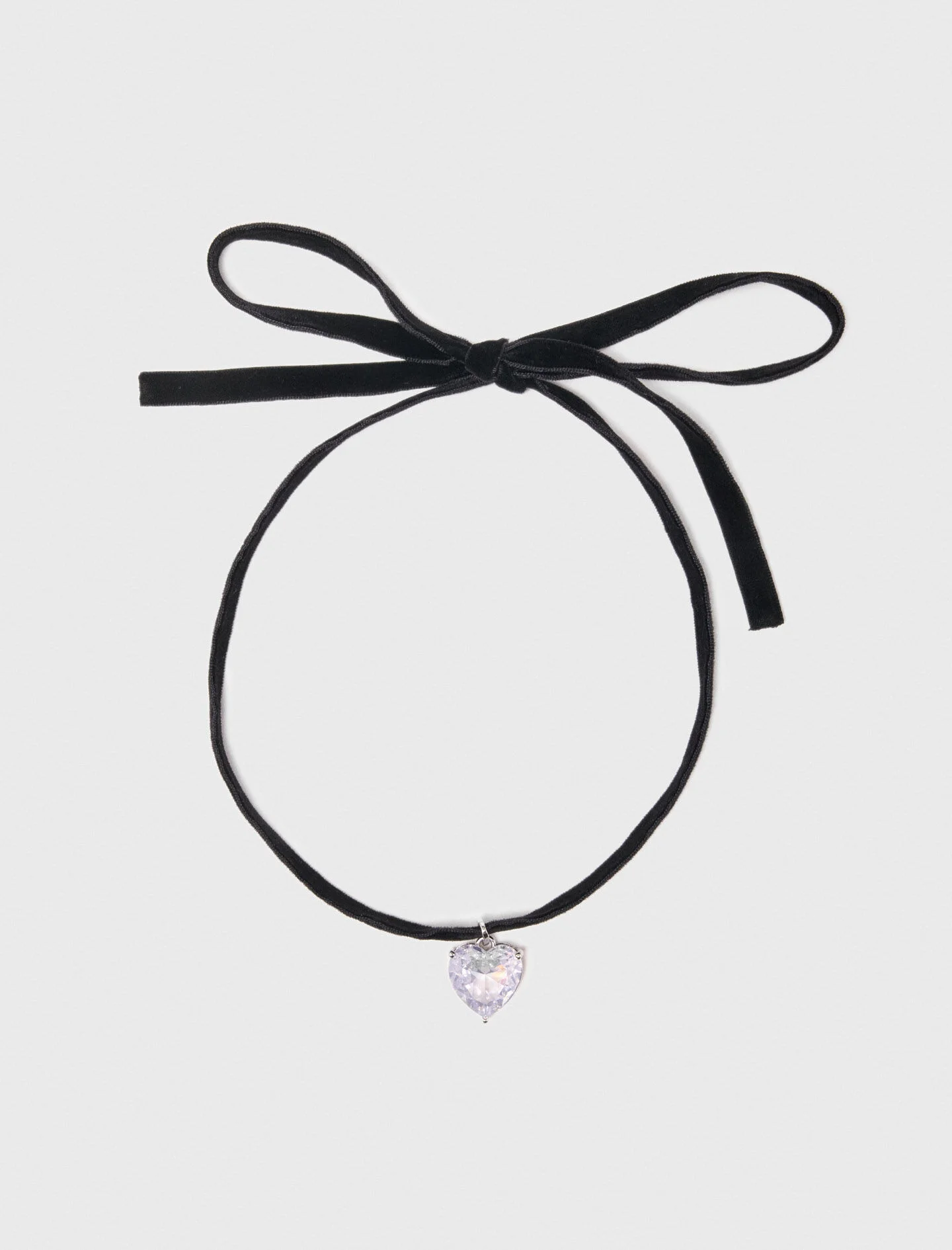 Heart necklace with velvet cord - 1