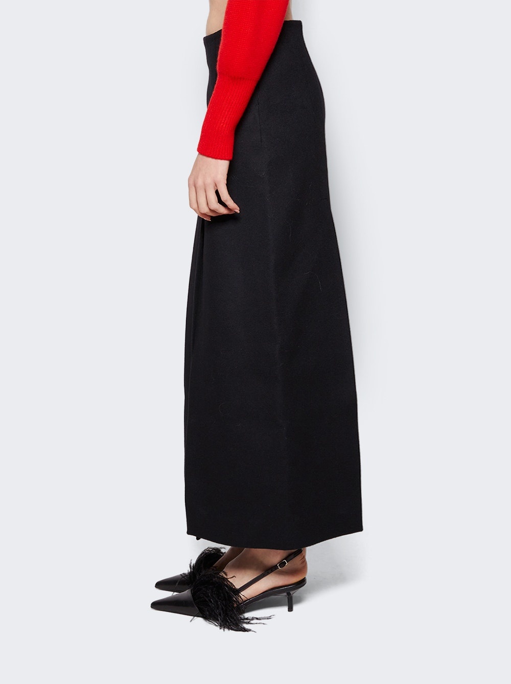 Wool Felt Skirt Black - 4