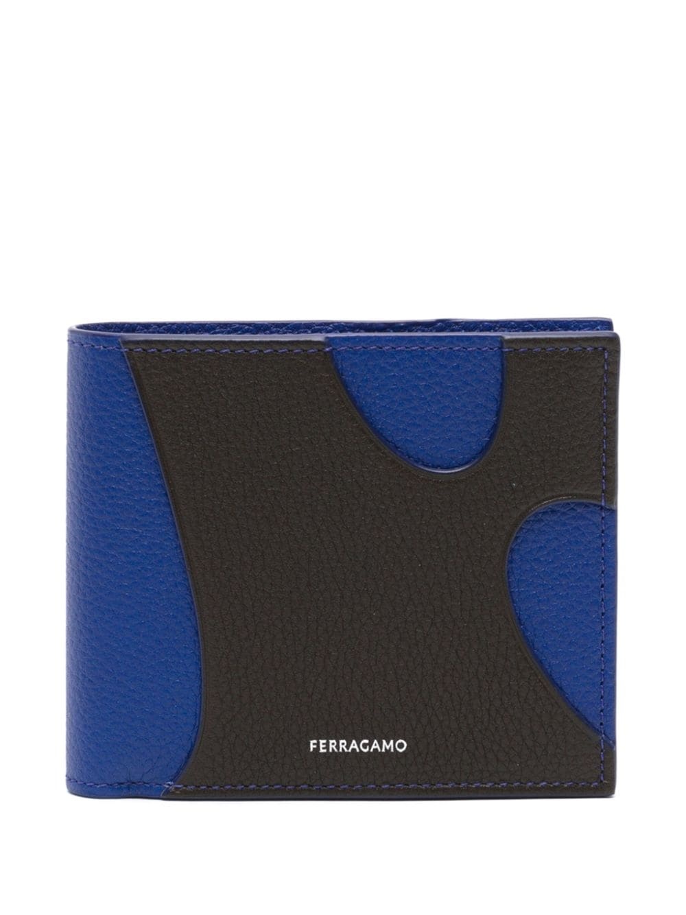 panelled bi-fold leather wallet - 1
