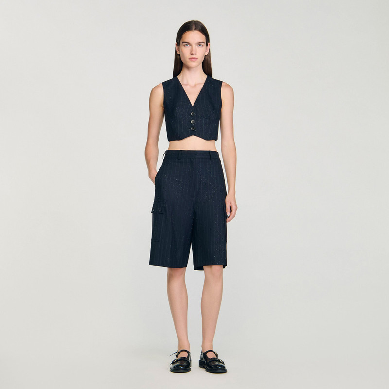 Sandro RHINESTONE STRIPED BERMUDA outlook