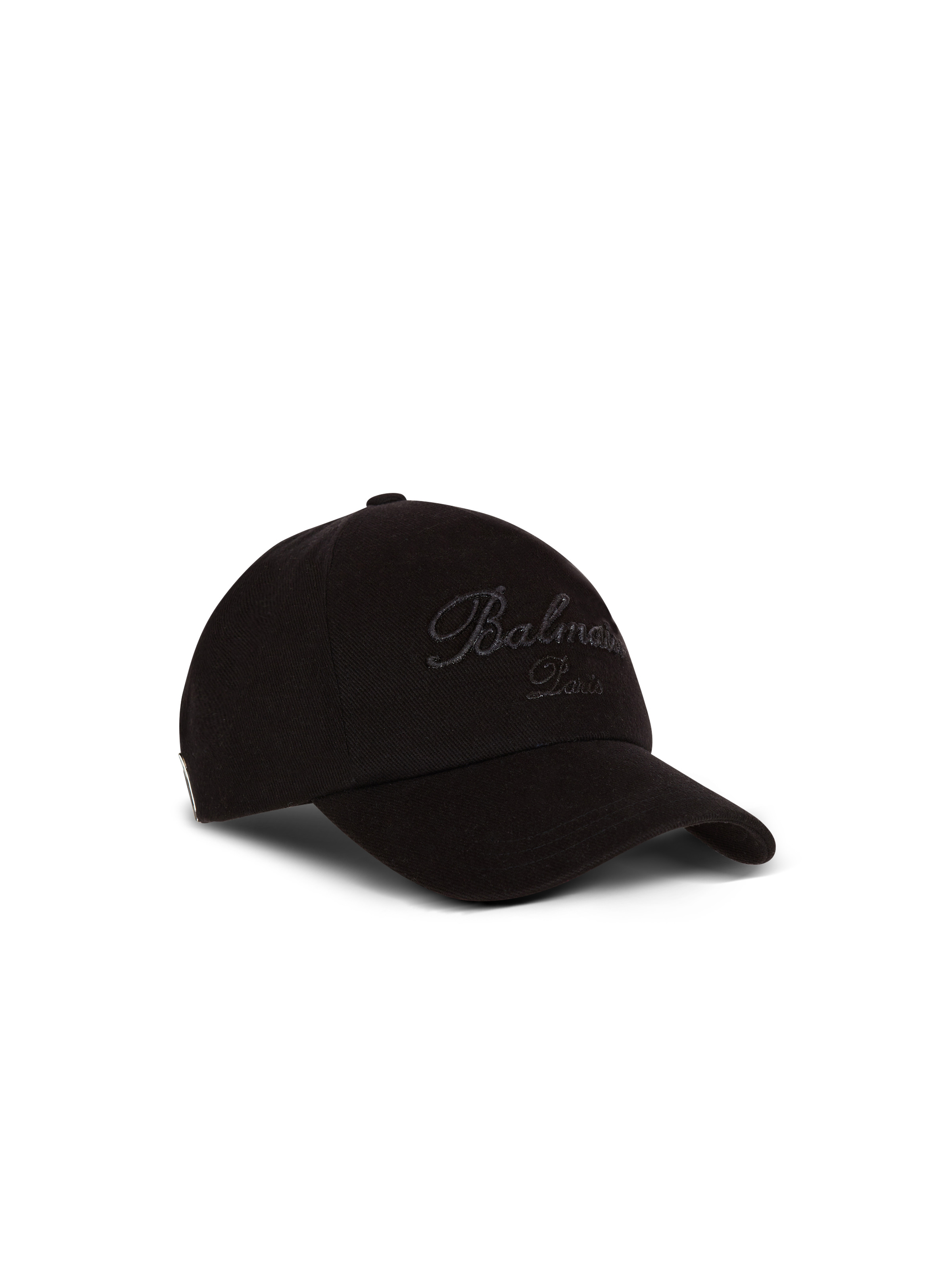 Cotton baseball cap with Balmain Signature embroidery - 3