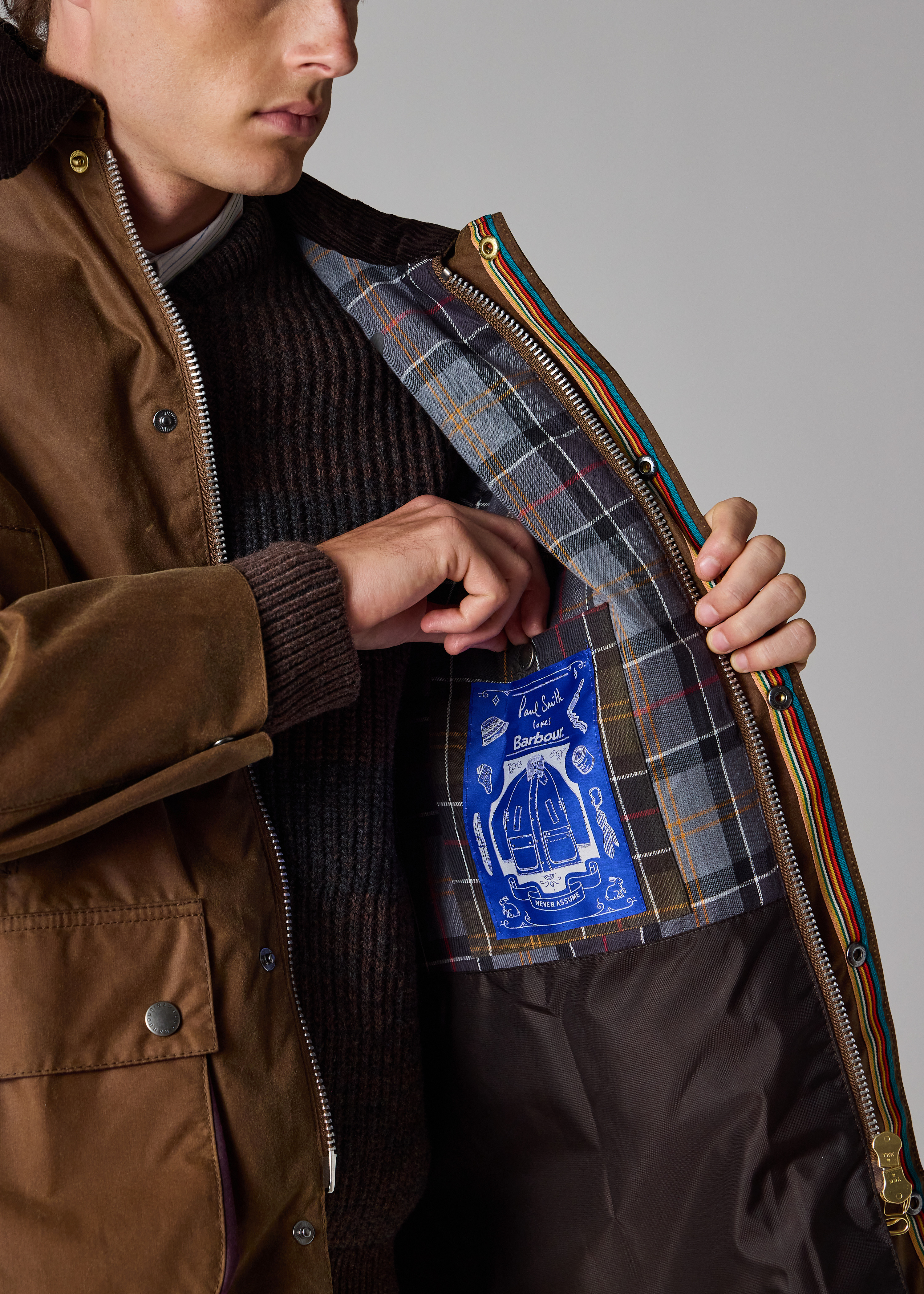 Paul Smith loves Barbour - Tan Oversized Bedale Wax Jacket - 7