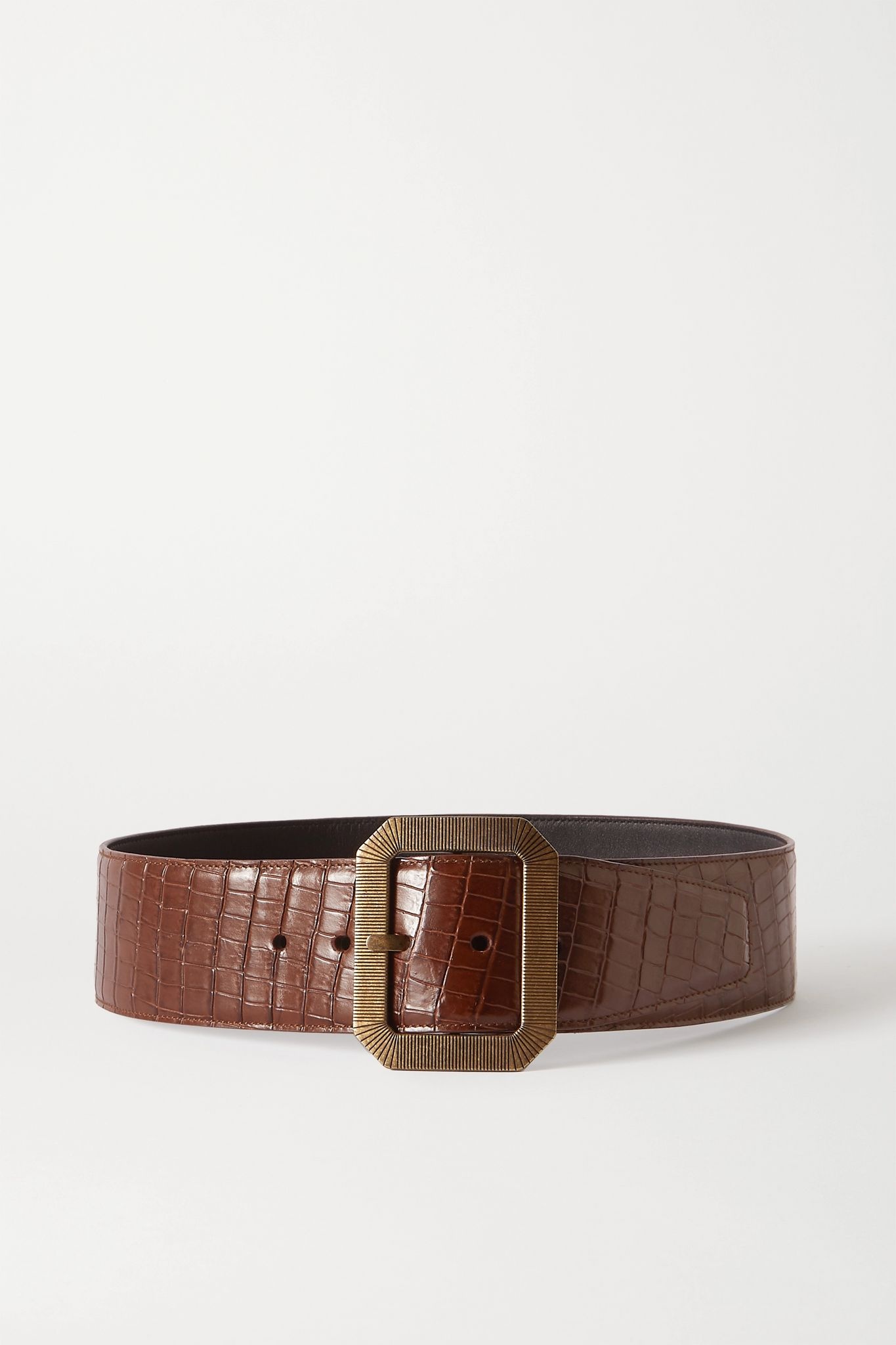 Croc-effect leather waist belt - 1