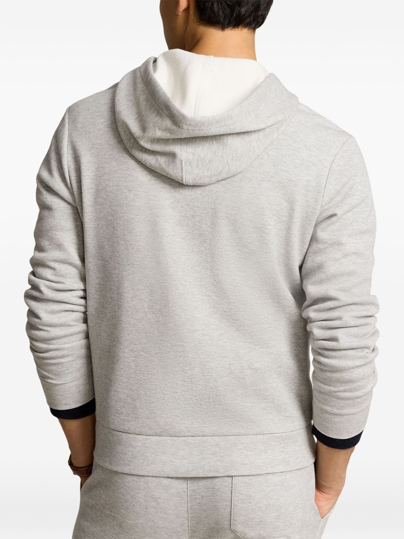 logo-embroidered zip-up hoodie 4