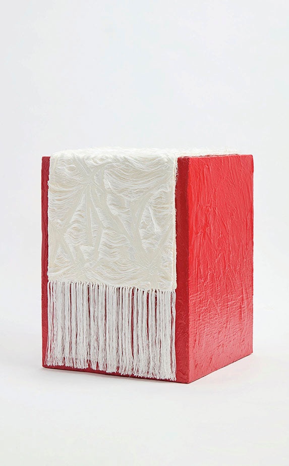 Blaine Scarf in Ivory Silk Virgin Wool Jacquard - 4