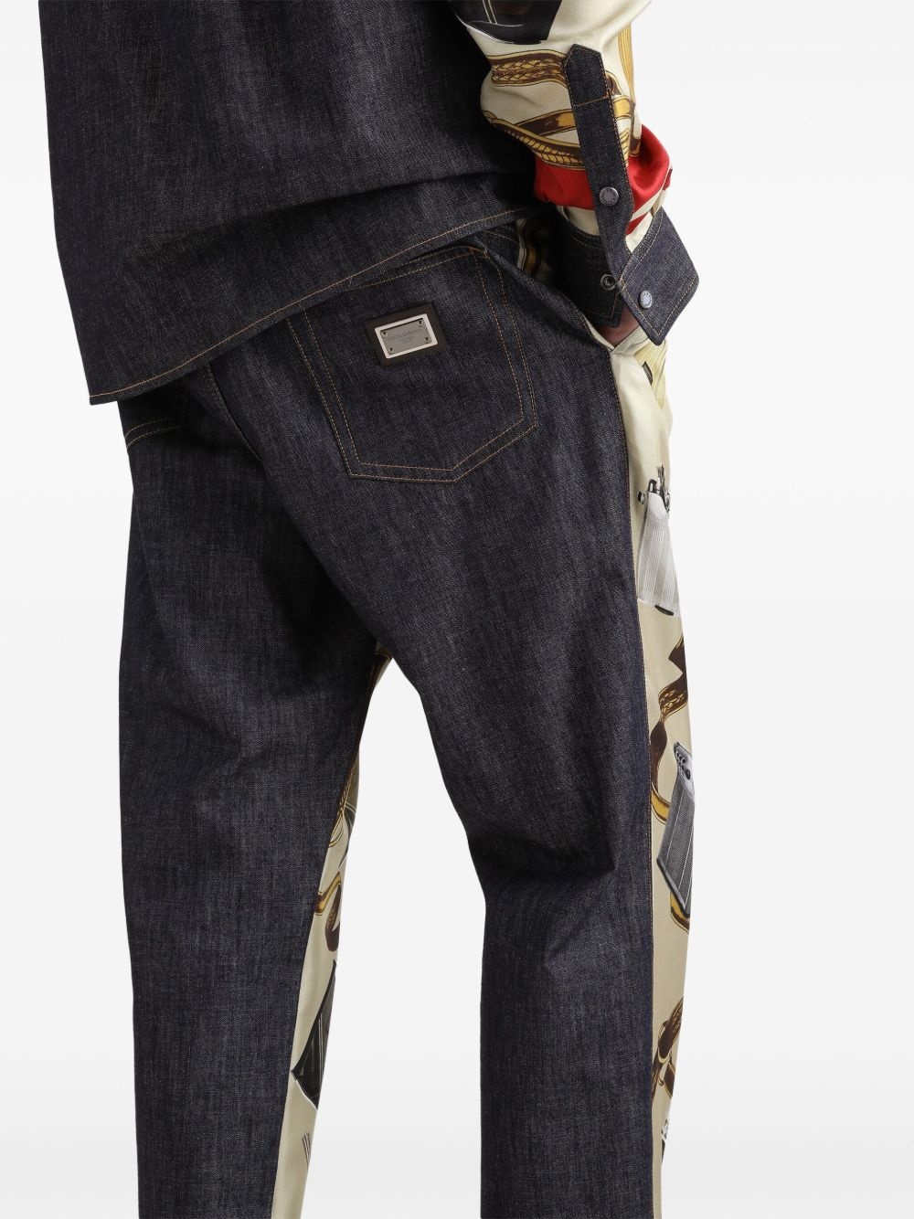 panelled jeans - 5