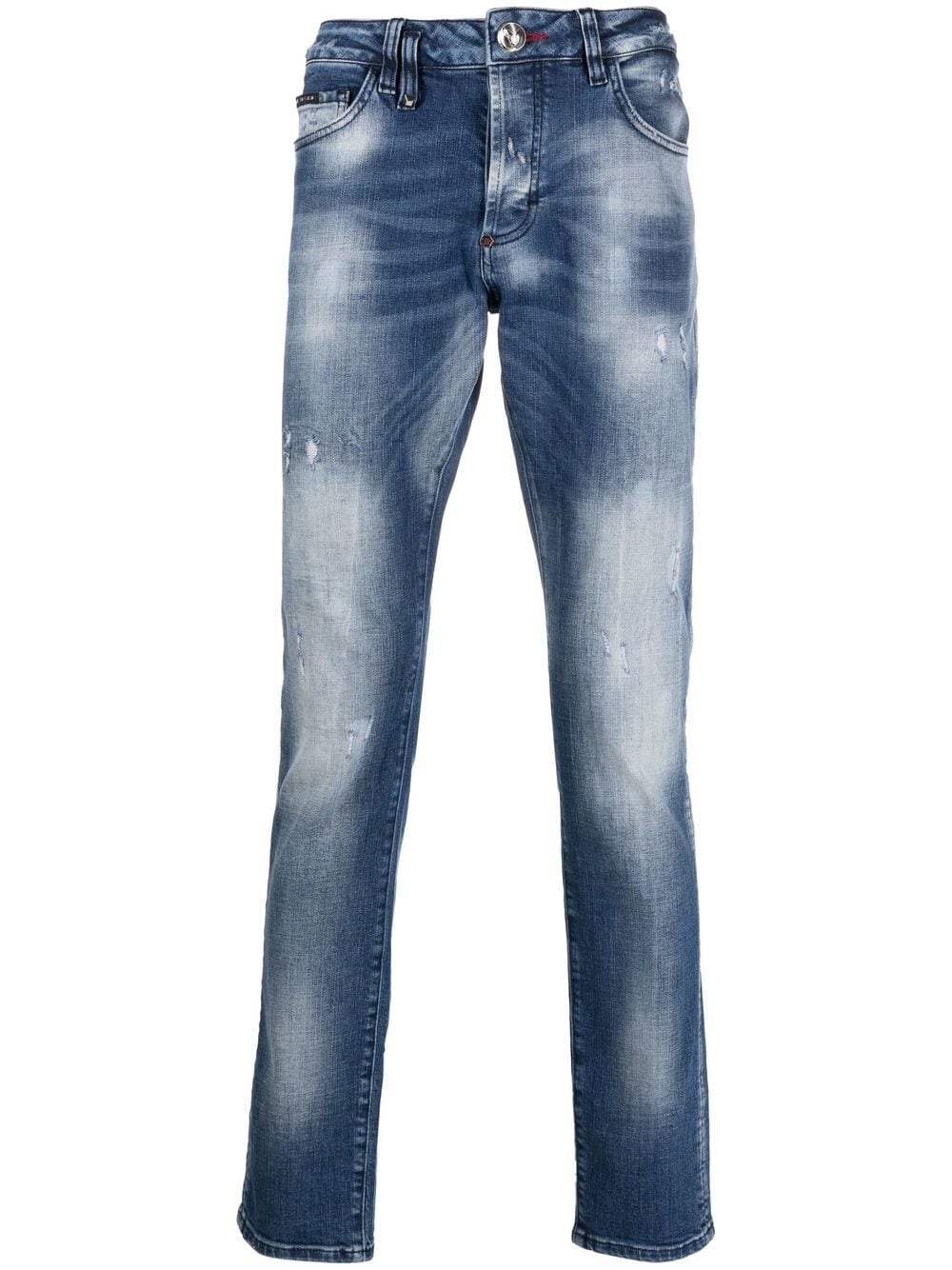 faded straight-leg jeans - 1