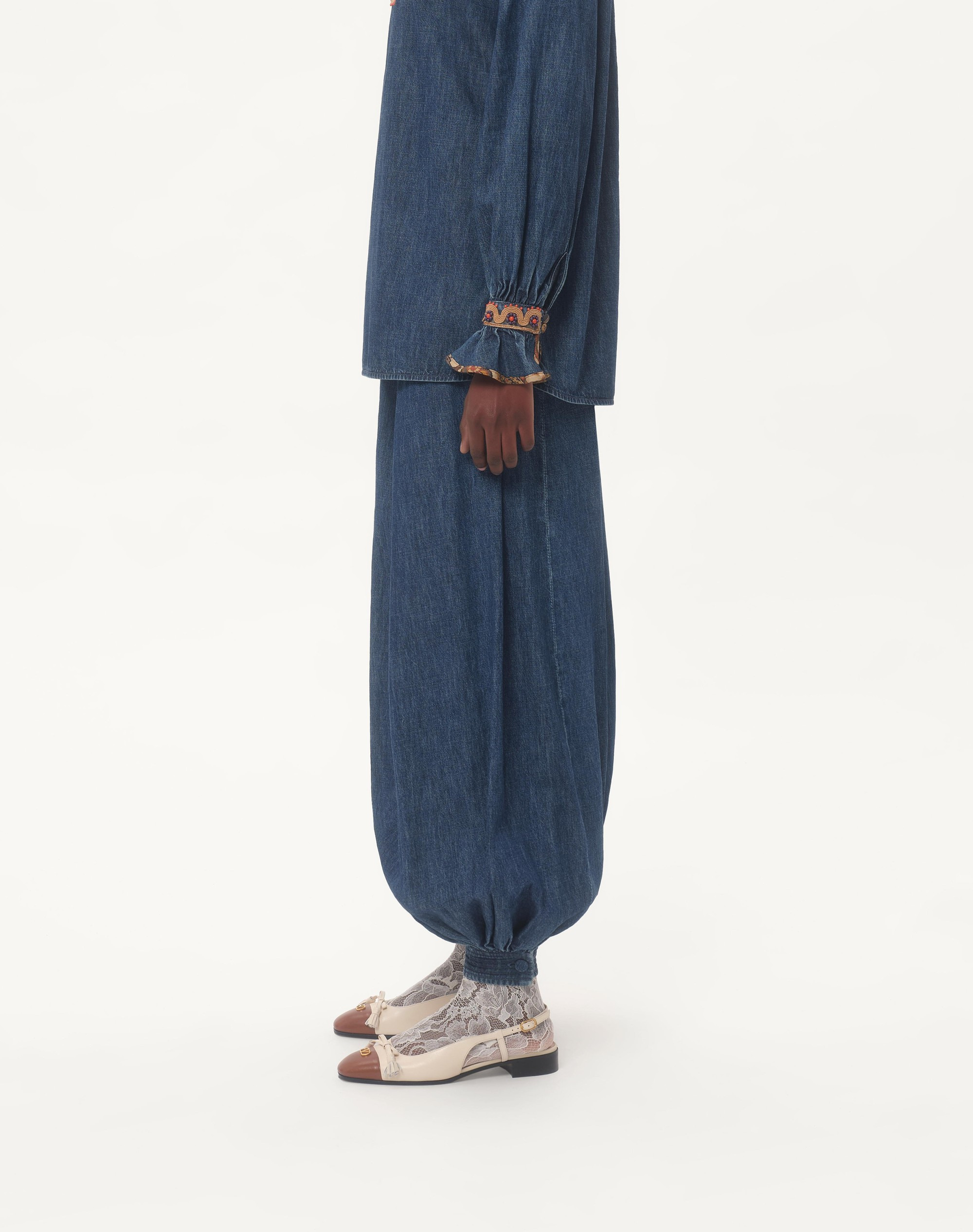 CHAMBRAY DENIM PANTS - 5
