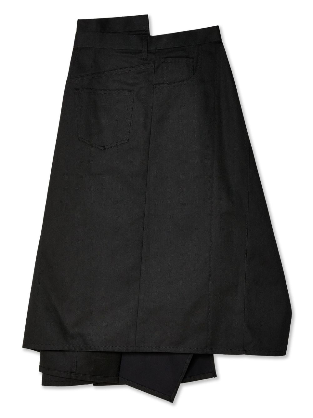asymmetric high-waist midi skirt - 2