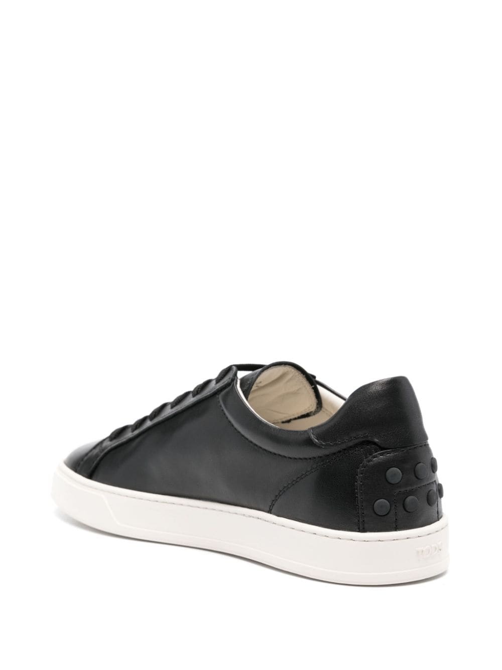 low-top leather sneakers - 3