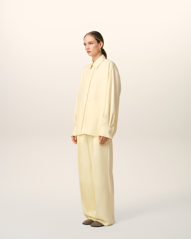 YELLOW WOOL BACK SLIT LOOSE SHIRT 6