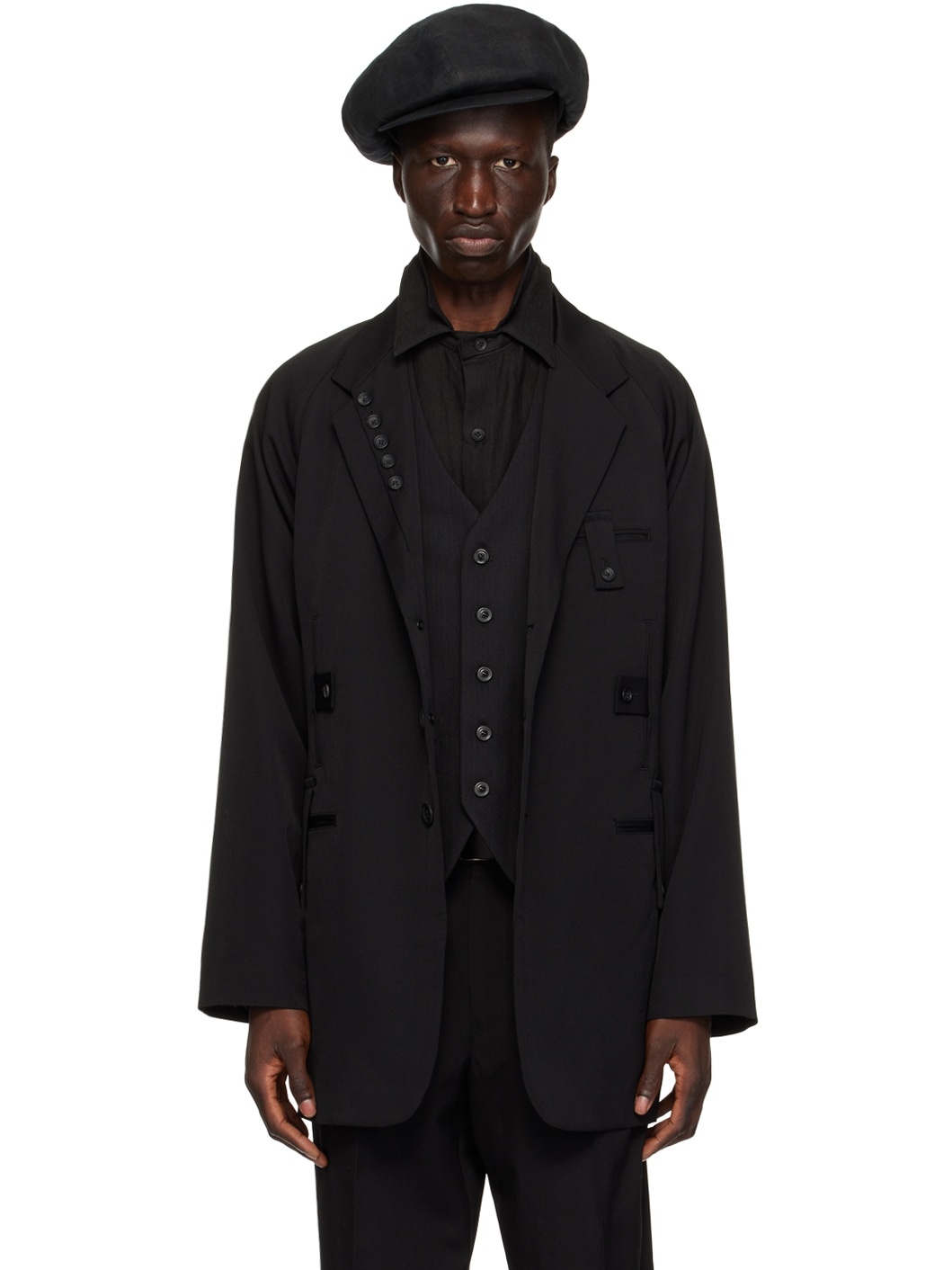Black 5-Pocket Blazer - 1