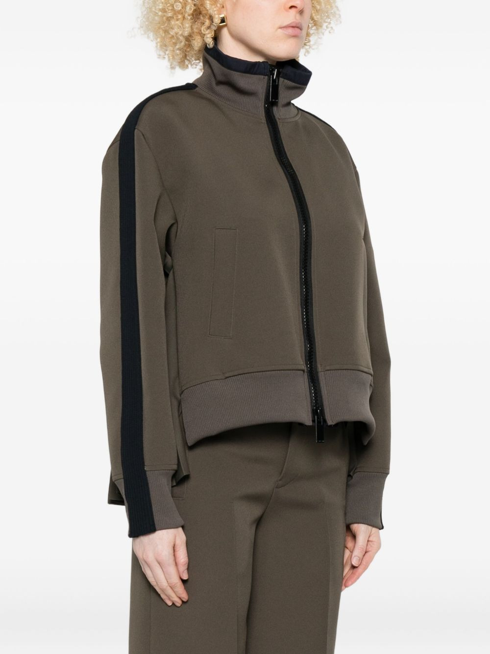 pleated-back zip-front jacket - 4