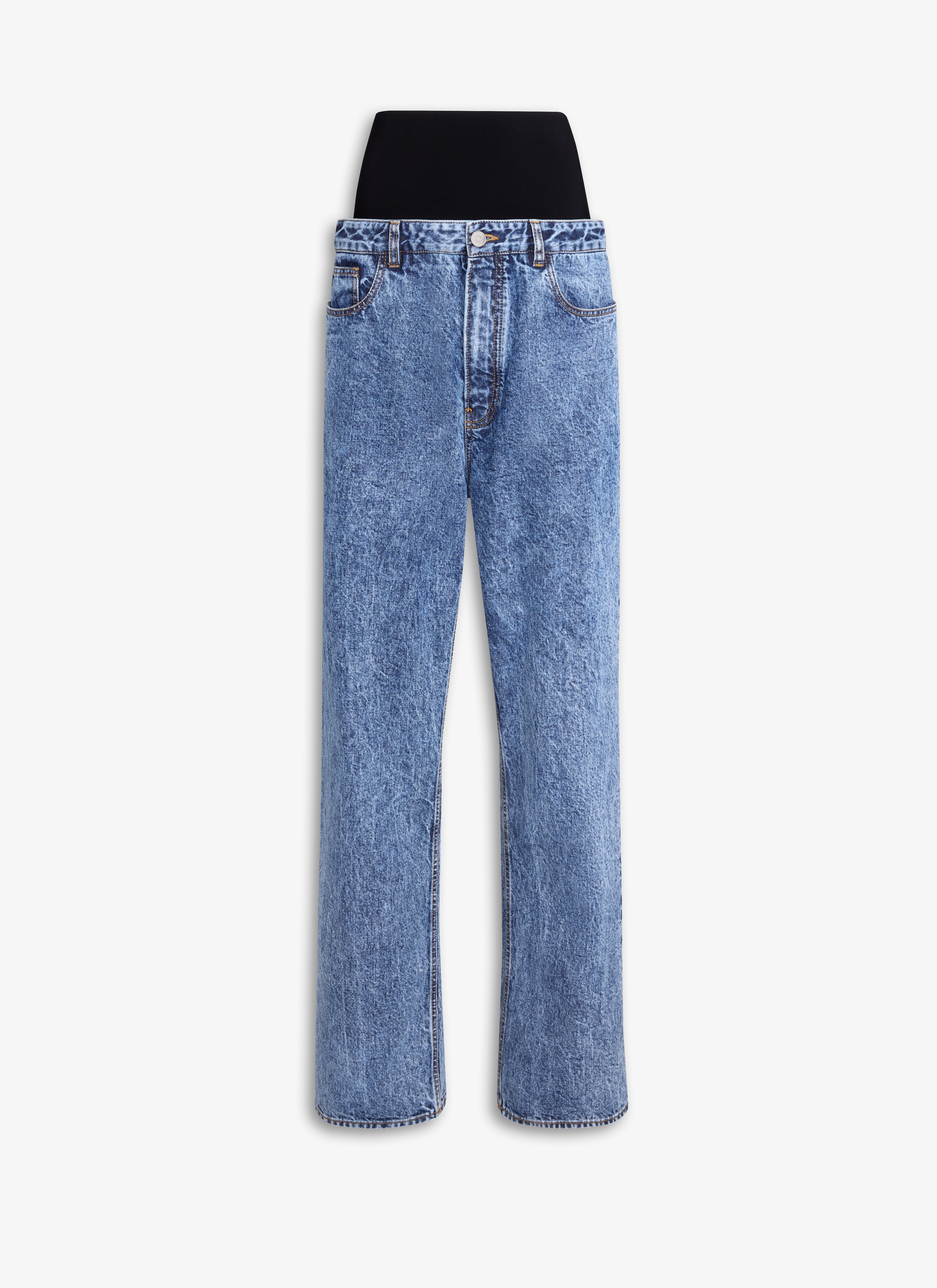 【関税&送料込】Alaia Denim Jeans With Knit Waistband Alaïa Alaïa Knit Band Denim Jeans - Pants - Free Shipping