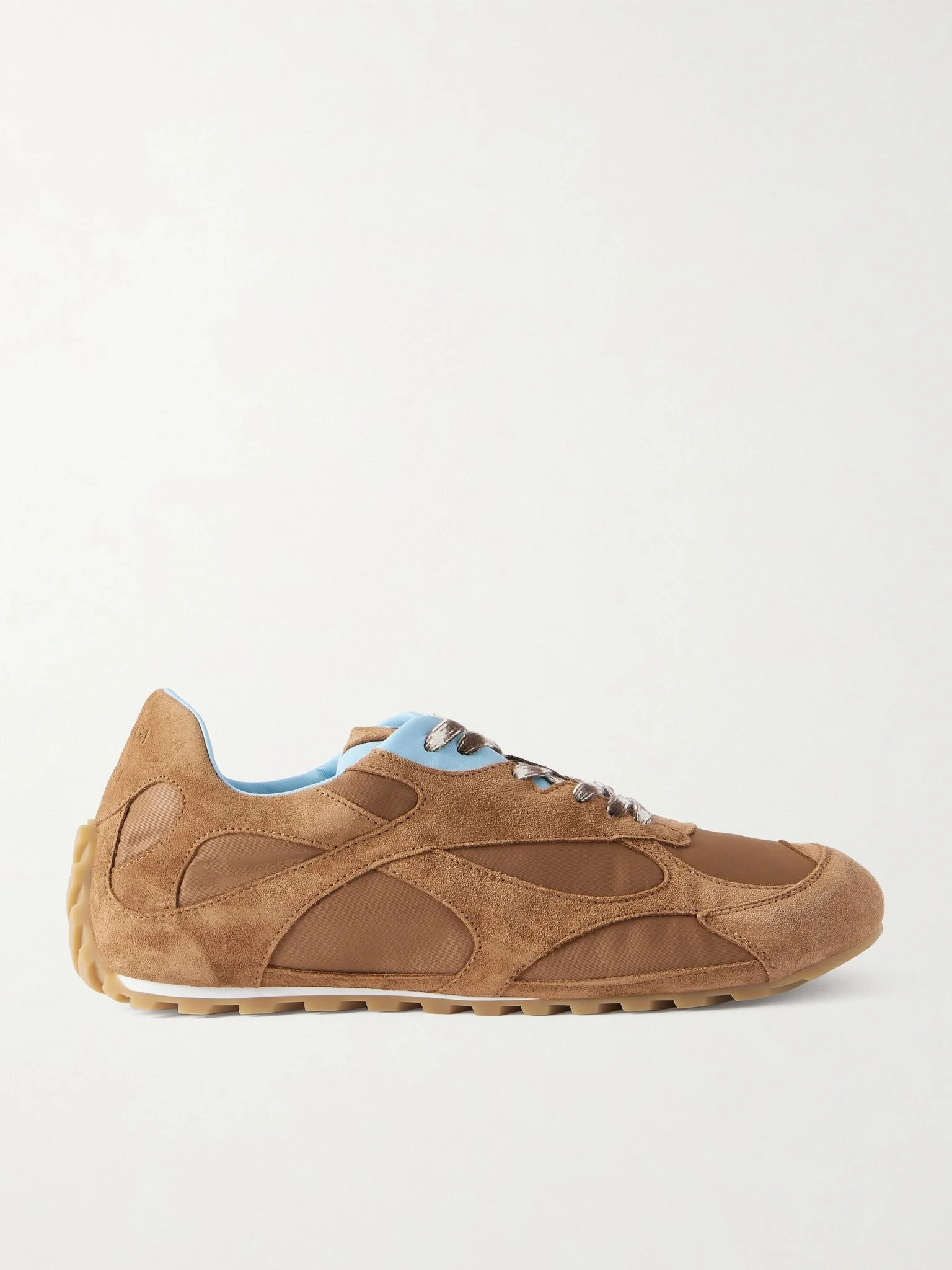 Orbit Flash suede-trimmed leather and shell sneakers Tan - 1