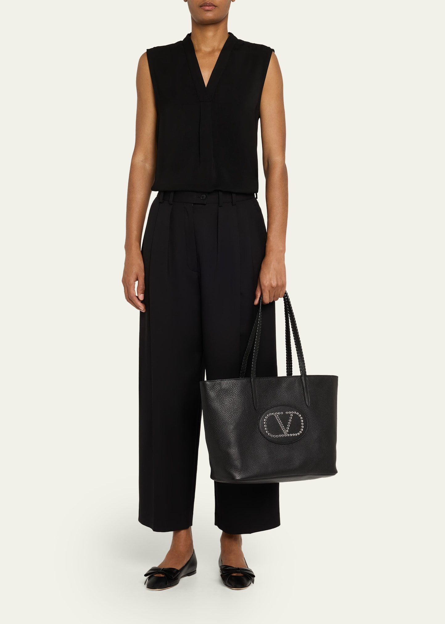 Avec Toi Rivet VLOGO Leather Tote Bag - 6