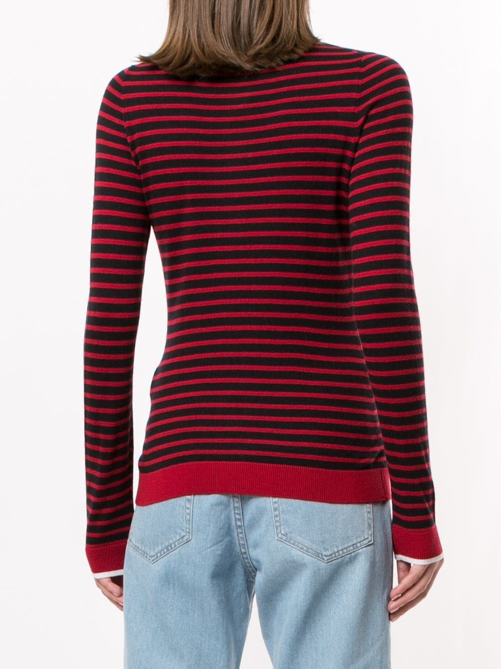 striped logo patch cardigan - 4