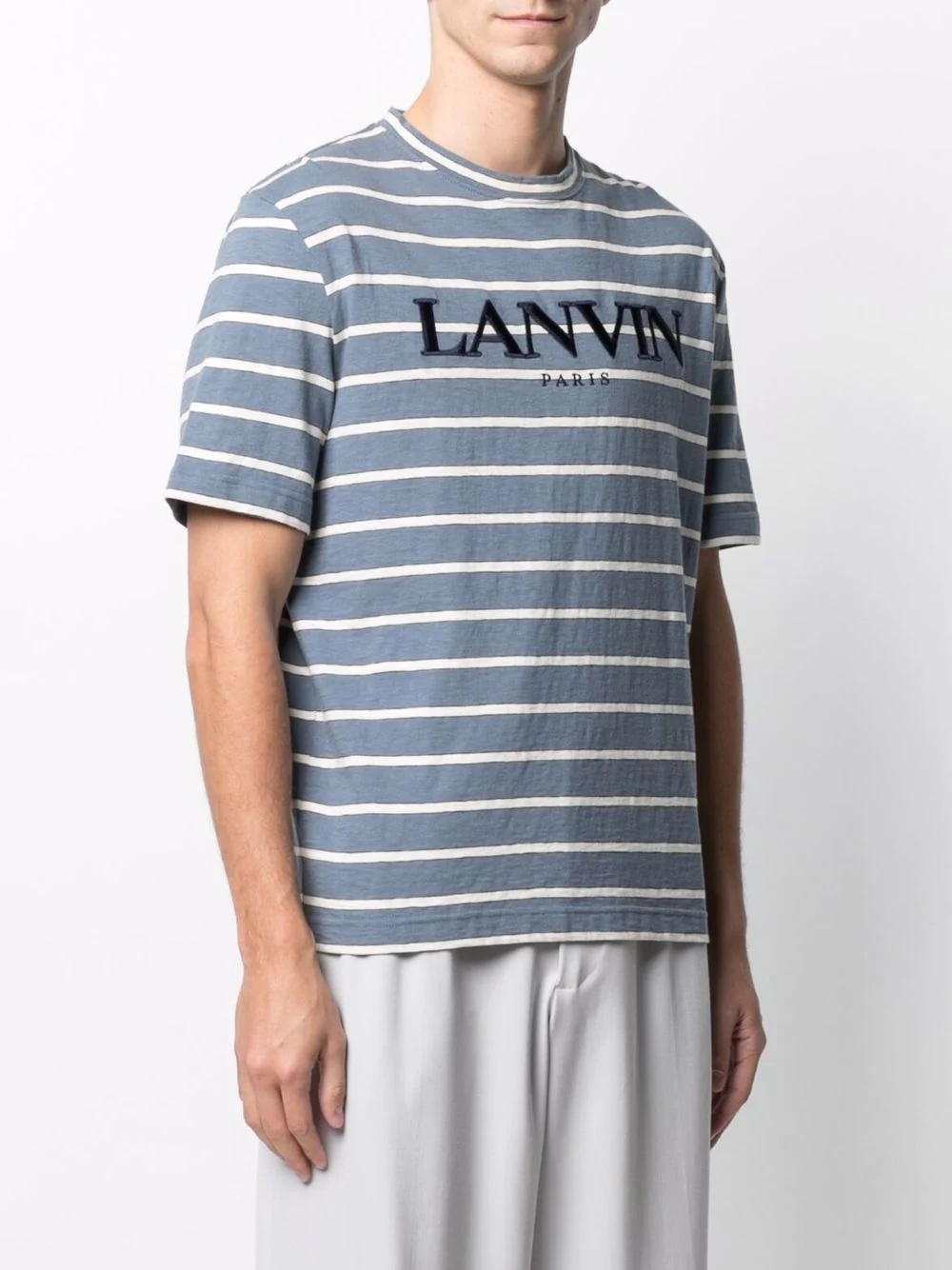 logo-embroidered striped T-shirt - 3