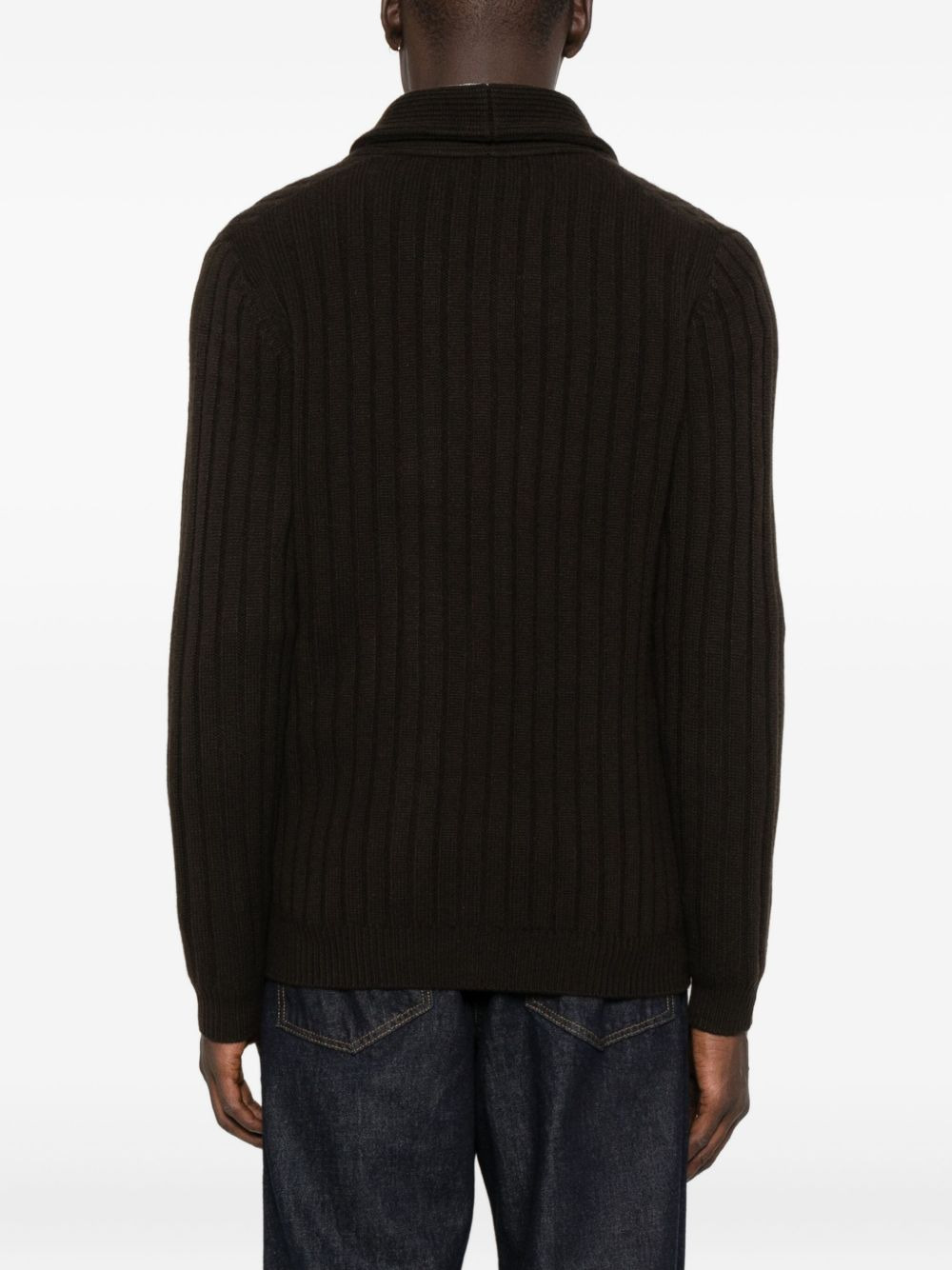 Mr Denver ribbed shawl-collar cardigan - 4