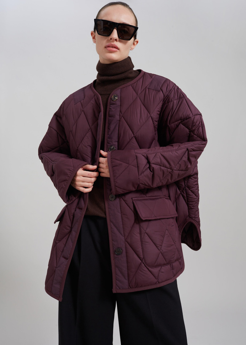 Teddy Quilted Jacket - Burgundy 9