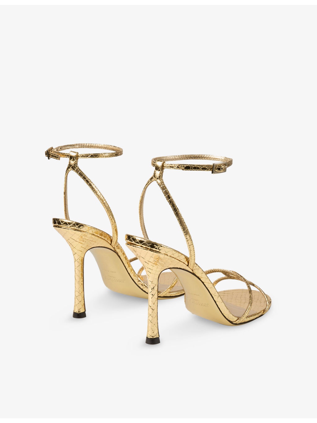 Leo 100 Metallic-Leather Heeled Sandals - 4