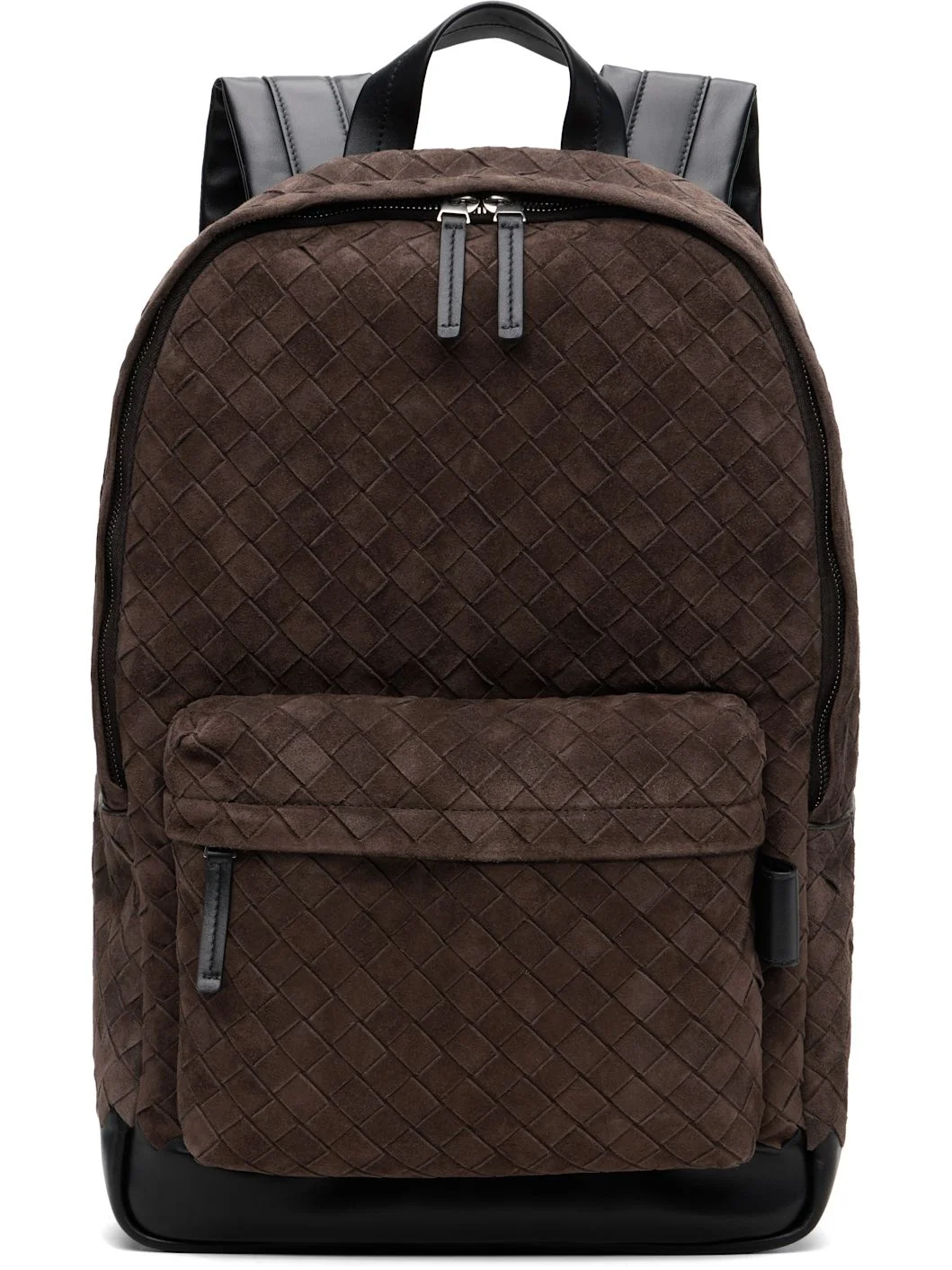 Brown & Black Classic Intrecciato Backpack - 1