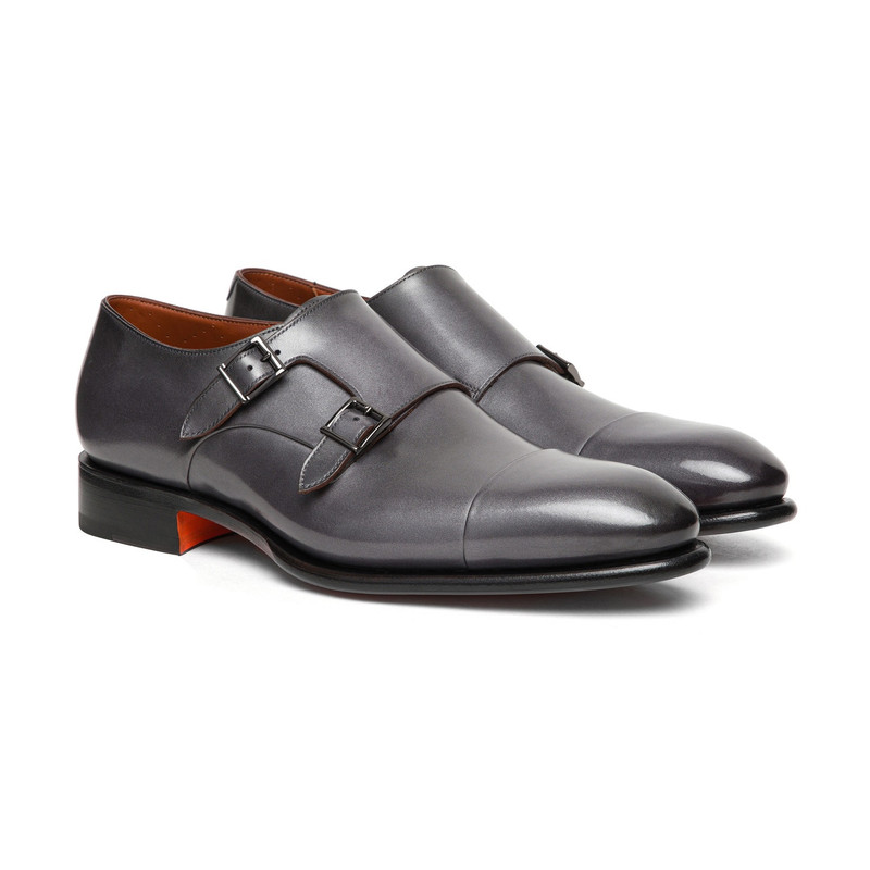 Santoni SANTONI CARTER - A TRIBUTE TO BMW 5 SERIES TOURING: Men's Frozen Deep Grey Metallic leather double-b outlook