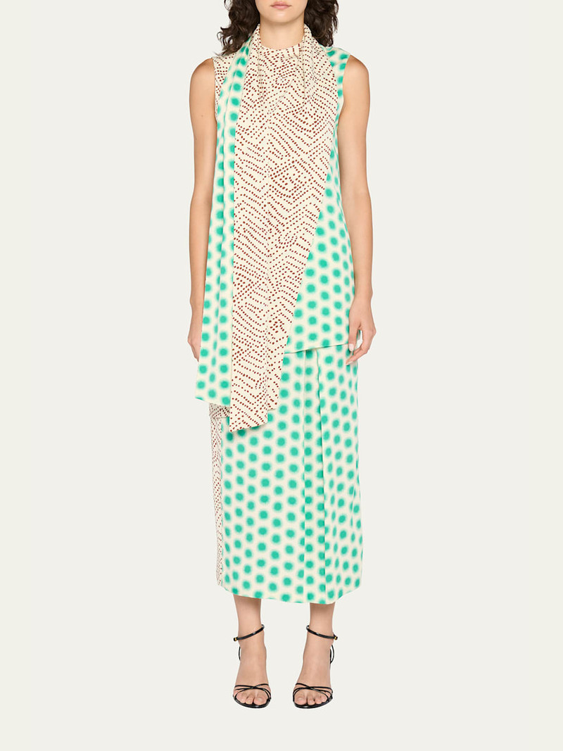 DIANE VON FURSTENBERG x Henry Zankov Mulberry Dotted Drape Top outlook