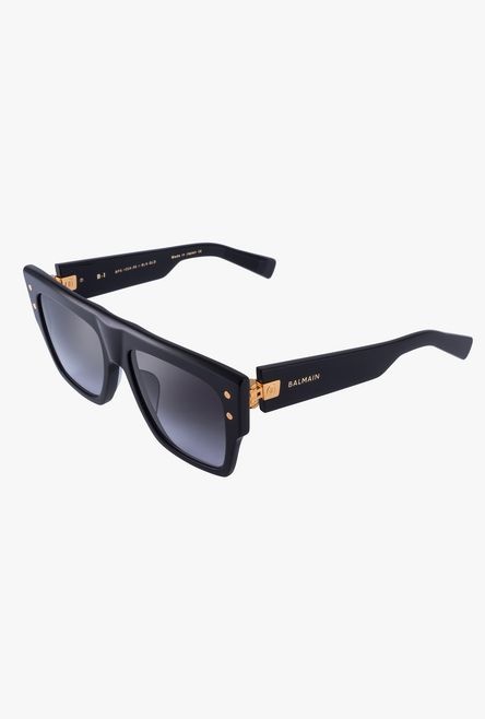 Black and gold-tone acetate B-I sunglasses - 2