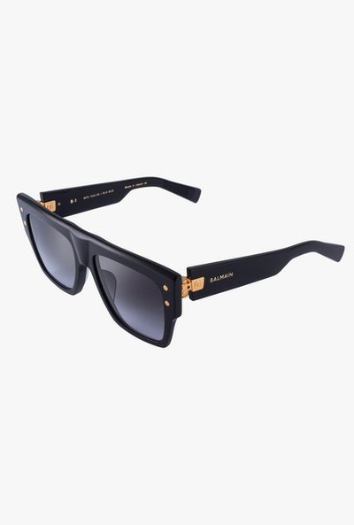 Balmain Black and gold-tone acetate B-I sunglasses outlook