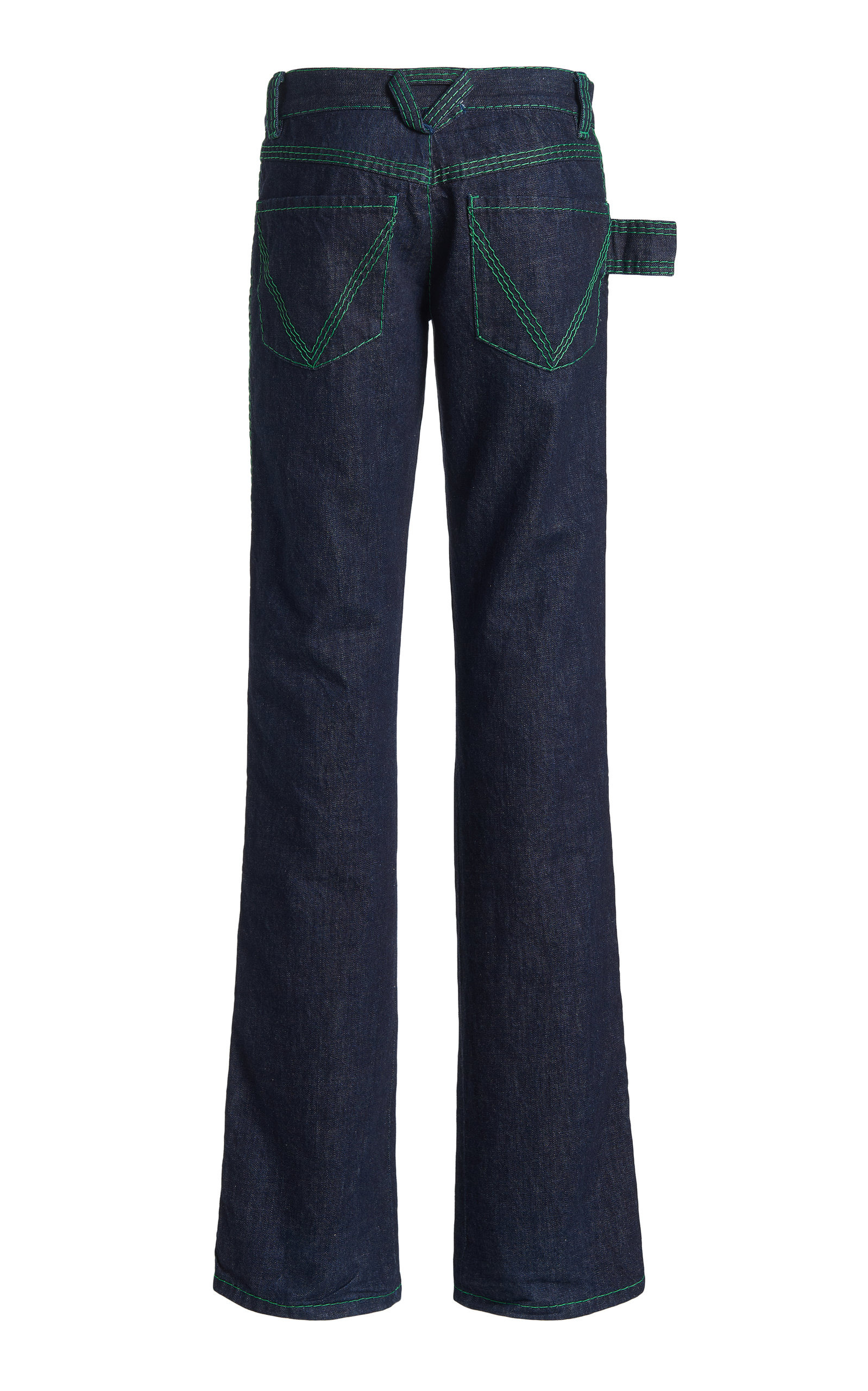 Embroidered Rigid Low-Rise Flared-Leg Jeans blue - 4